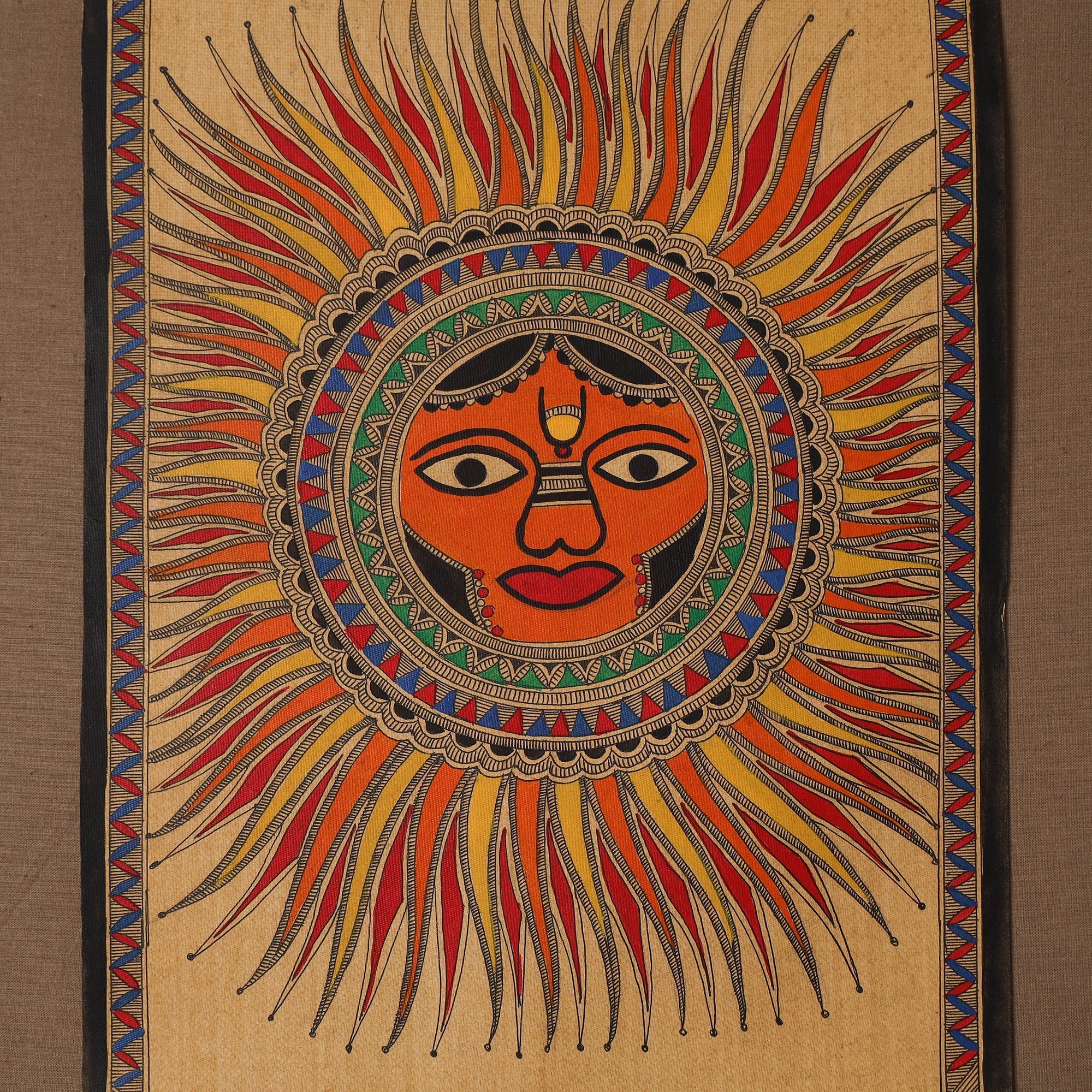 Handpainted madhubani painting by hira devi (14 x 11 in) 31