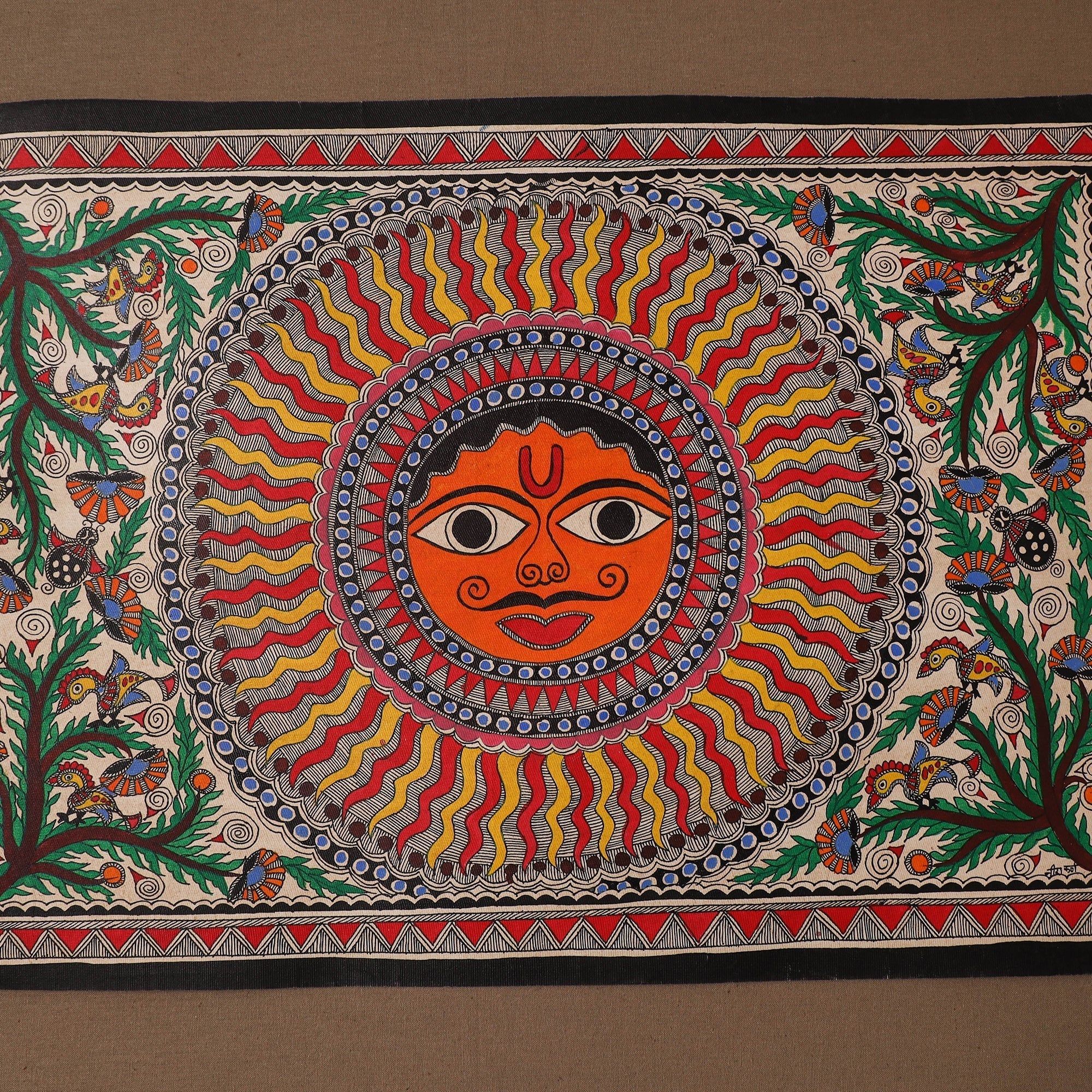Handpainted madhubani painting by hira devi (15 x 22 in) 25