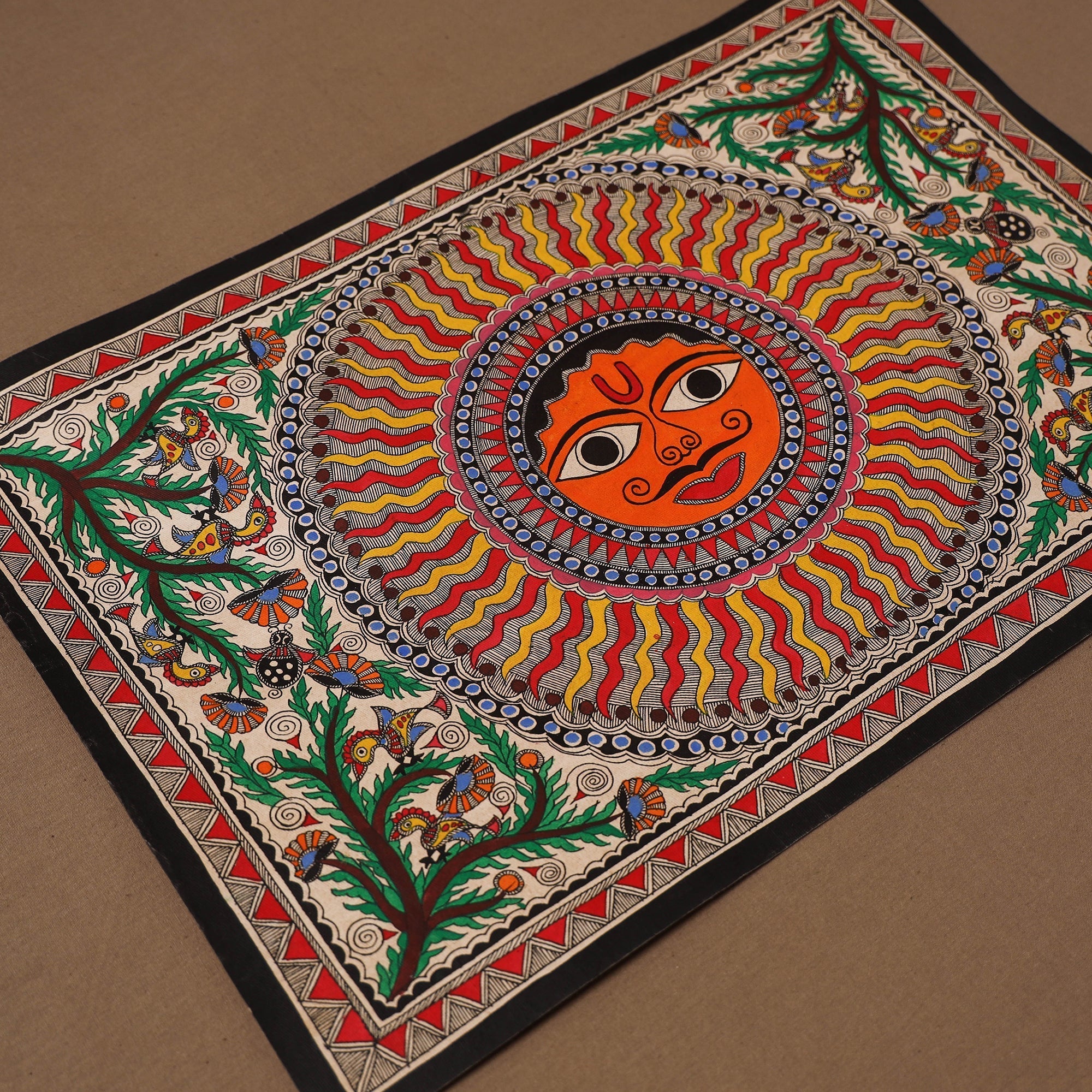 Handpainted madhubani painting by hira devi (15 x 22 in) 25