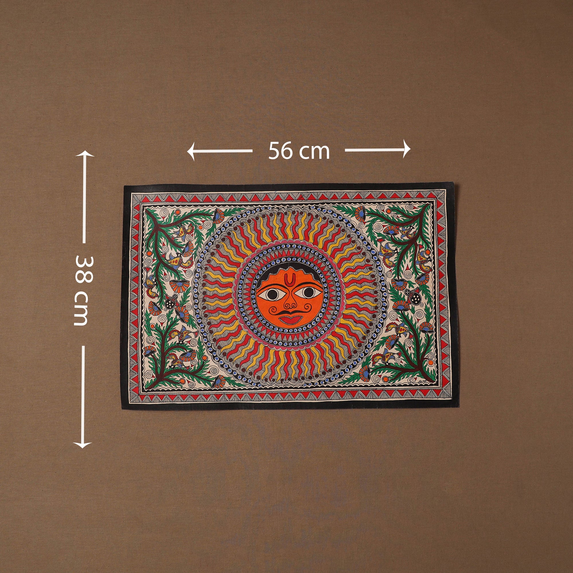 Handpainted madhubani painting by hira devi (15 x 22 in) 25