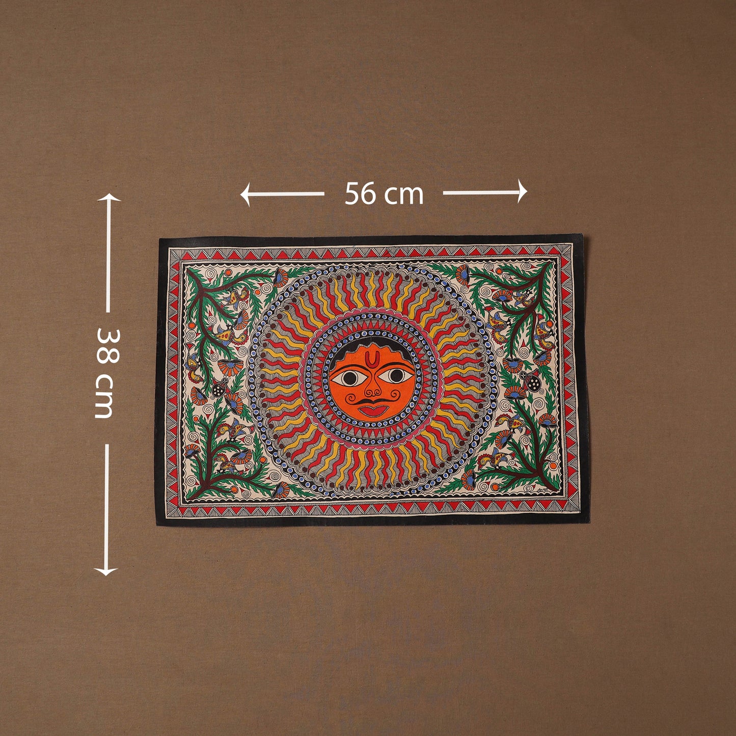 Handpainted madhubani painting by hira devi (15 x 22 in) 25