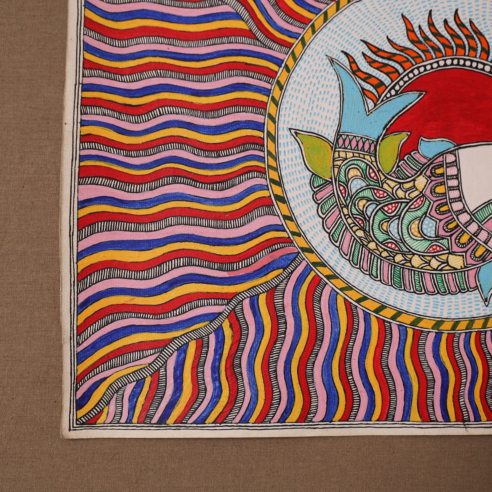 Handpainted madhubani painting by hira devi (11 x 15 in) 29