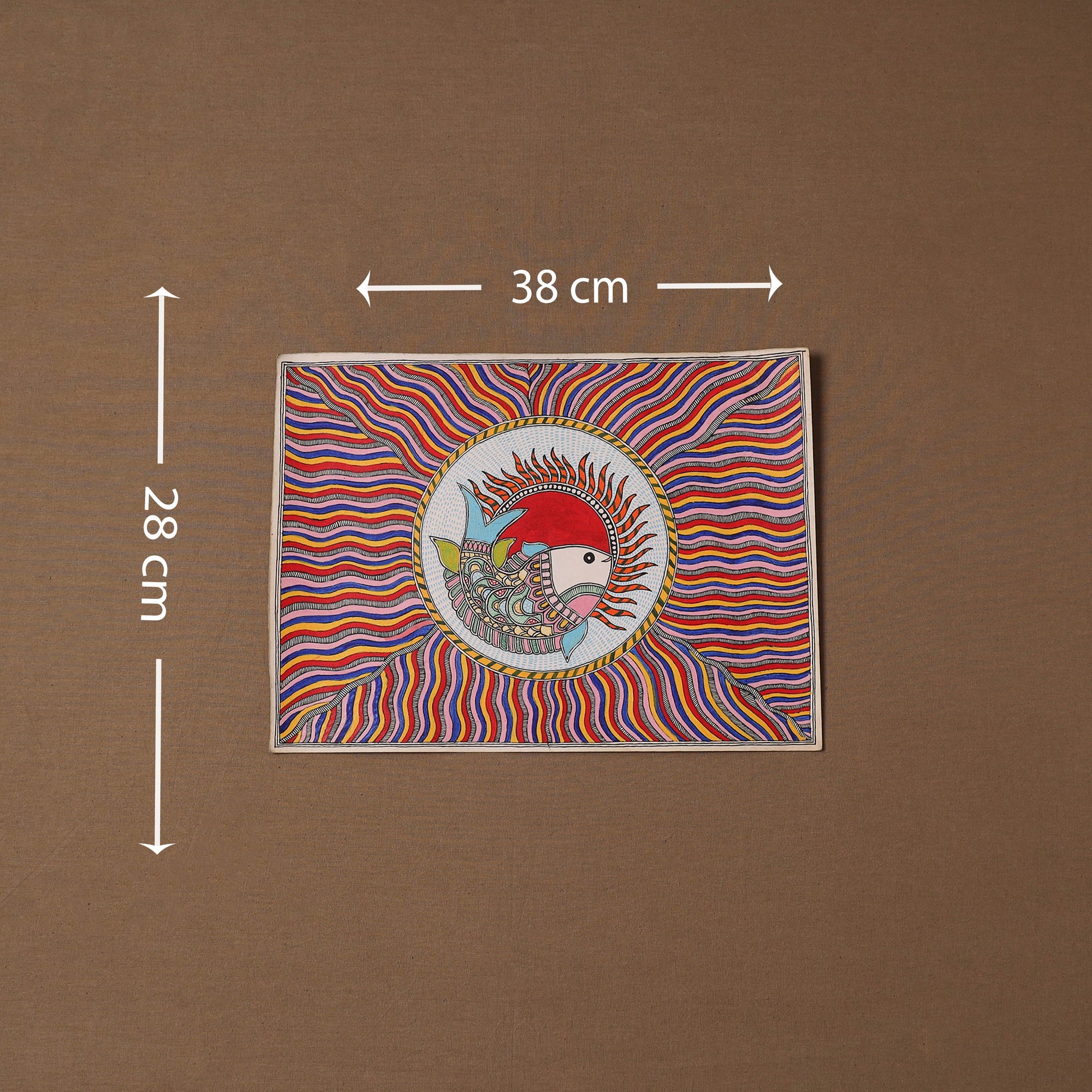 Handpainted madhubani painting by hira devi (11 x 15 in) 29