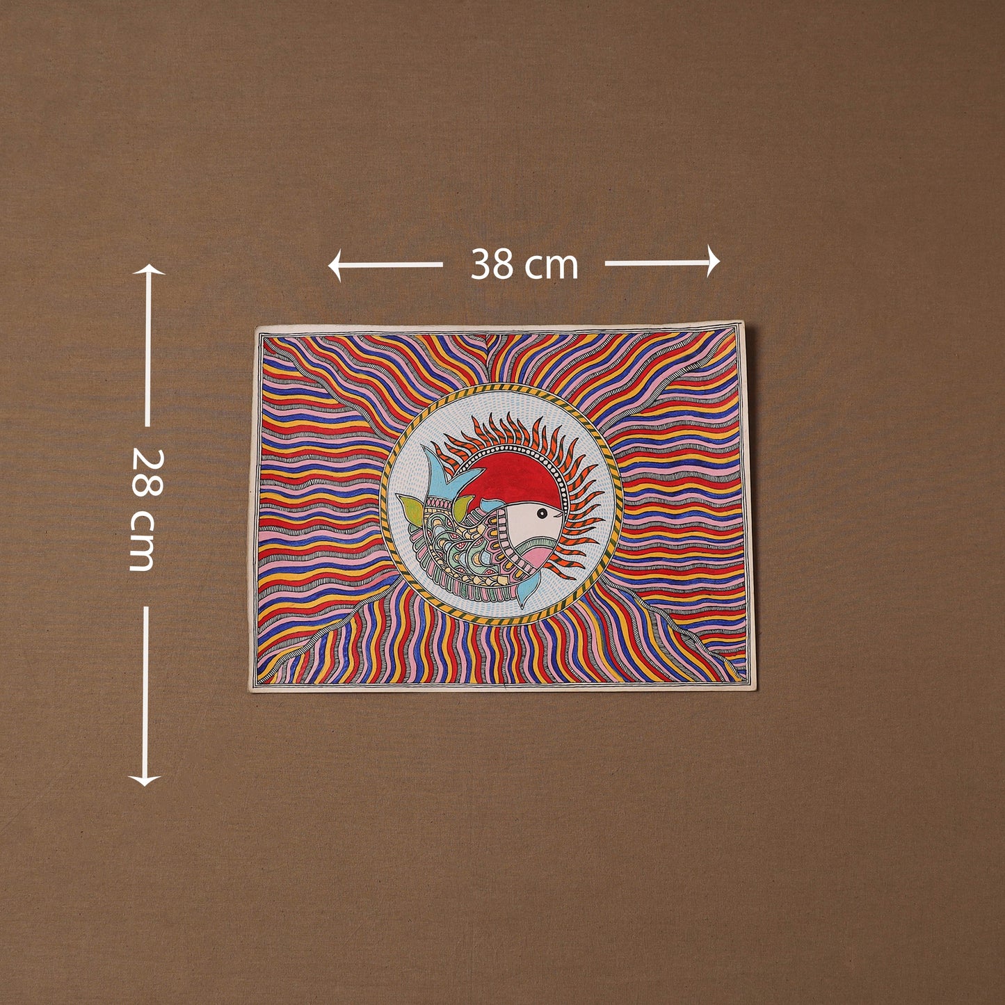 Handpainted madhubani painting by hira devi (11 x 15 in) 29