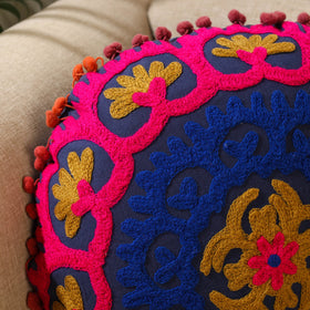 Multicolor - suzani embroidery cushion cover (16 x 16 in)