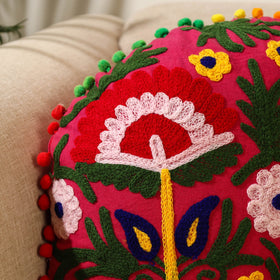 Multicolor - suzani embroidery cushion cover (16 x 16 in)