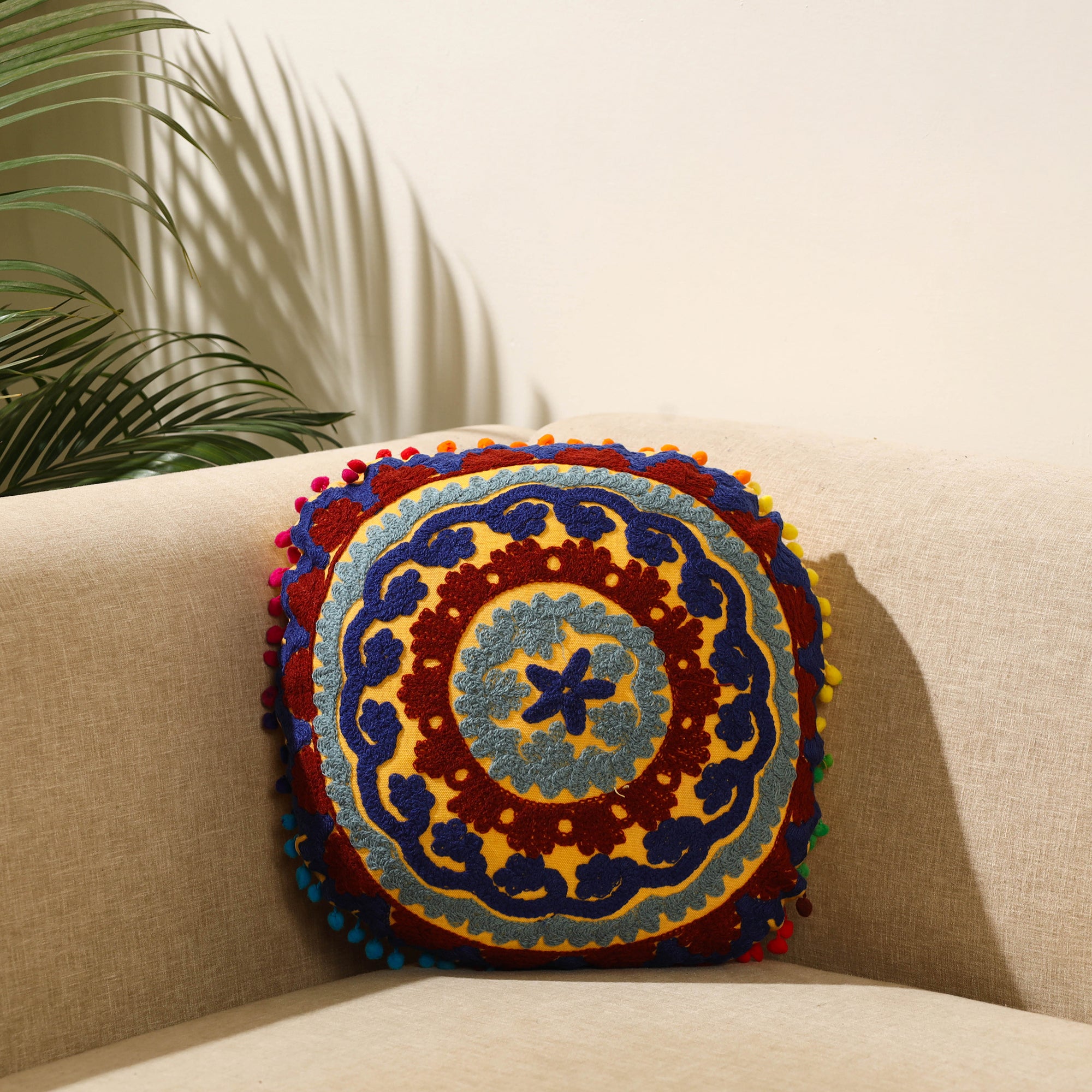 Multicolor Suzani Embroidery Cushion Cover