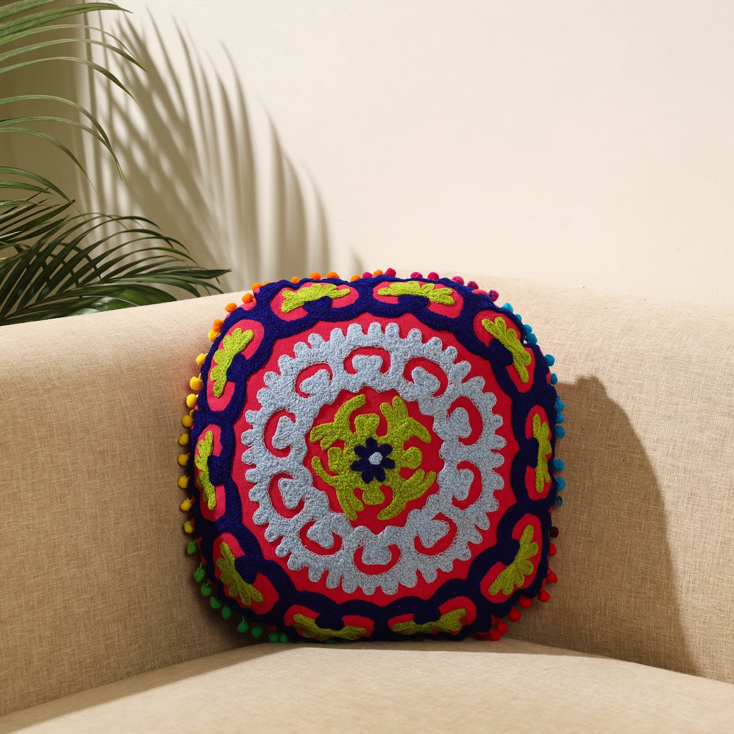  Multicolor Suzani Embroidery Cushion Cover