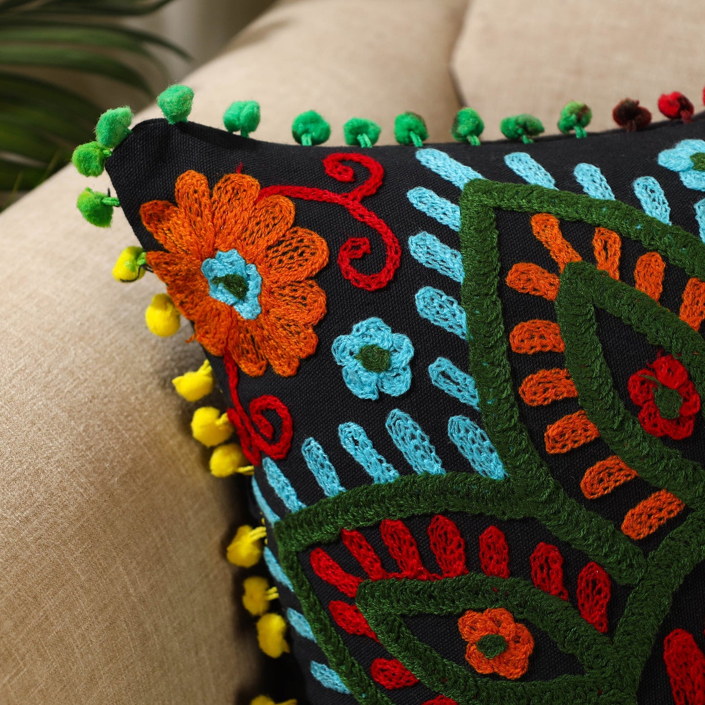 Suzani Embroidery Cushion Cover