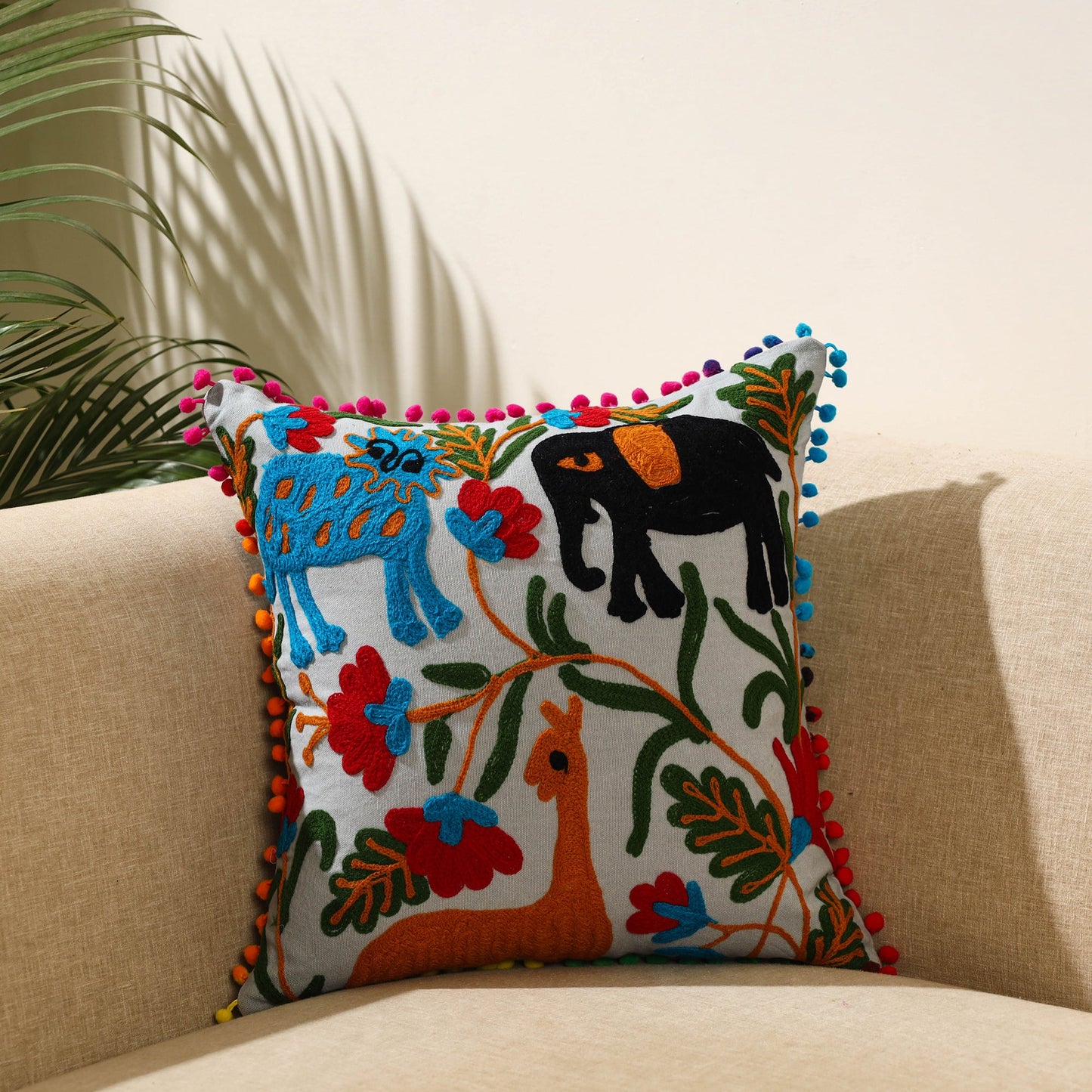  Multicolor Suzani Embroidery Cushion Cover