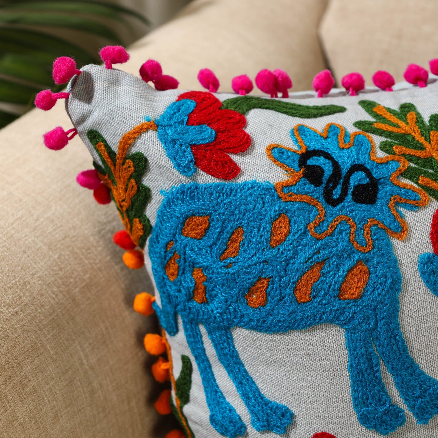  Multicolor Suzani Embroidery Cushion Cover