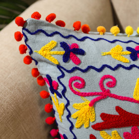 Buy Multicolor Suzani Embroidery Cushion Cover 