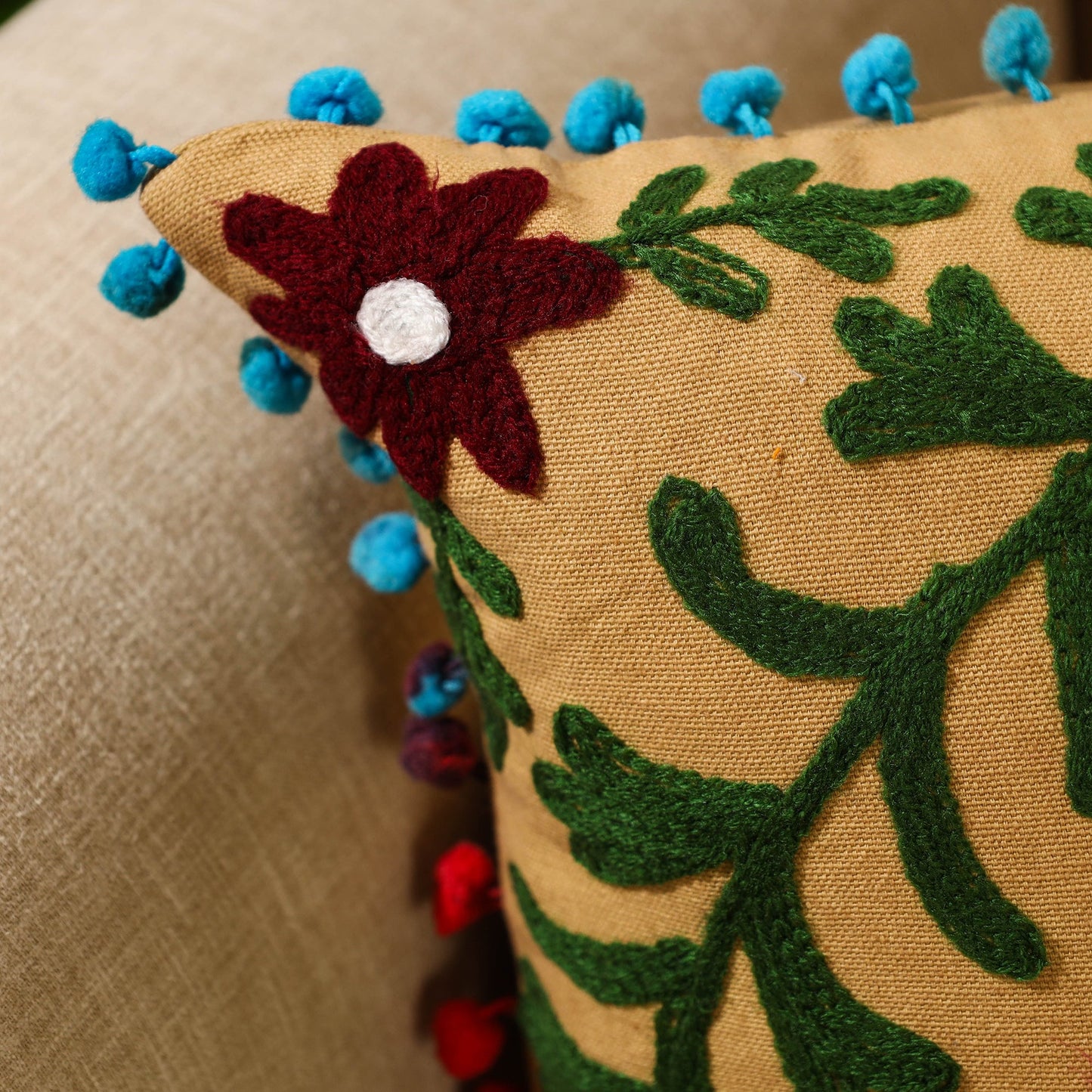  Multicolor Suzani Embroidery Cushion Cover 