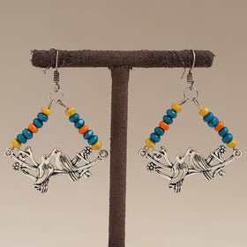 Multicolor - swara wooden beads earrings with german silver