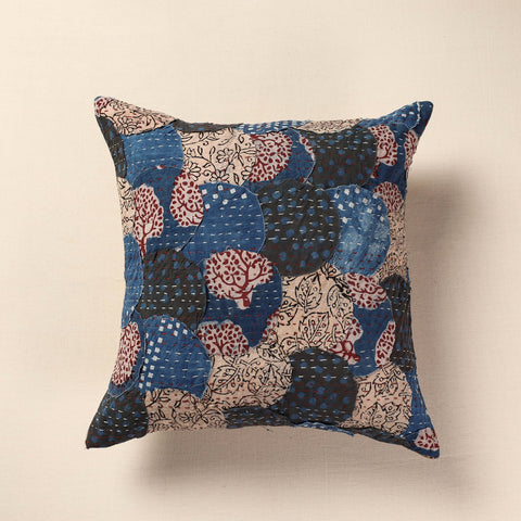 Multicolor Tagai Patch Work Cotton Cushion Cover (16 x 16 in)