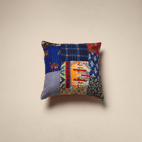 Tagai patchwork cushion cover (16 x 16 in) 01 - handcrafted