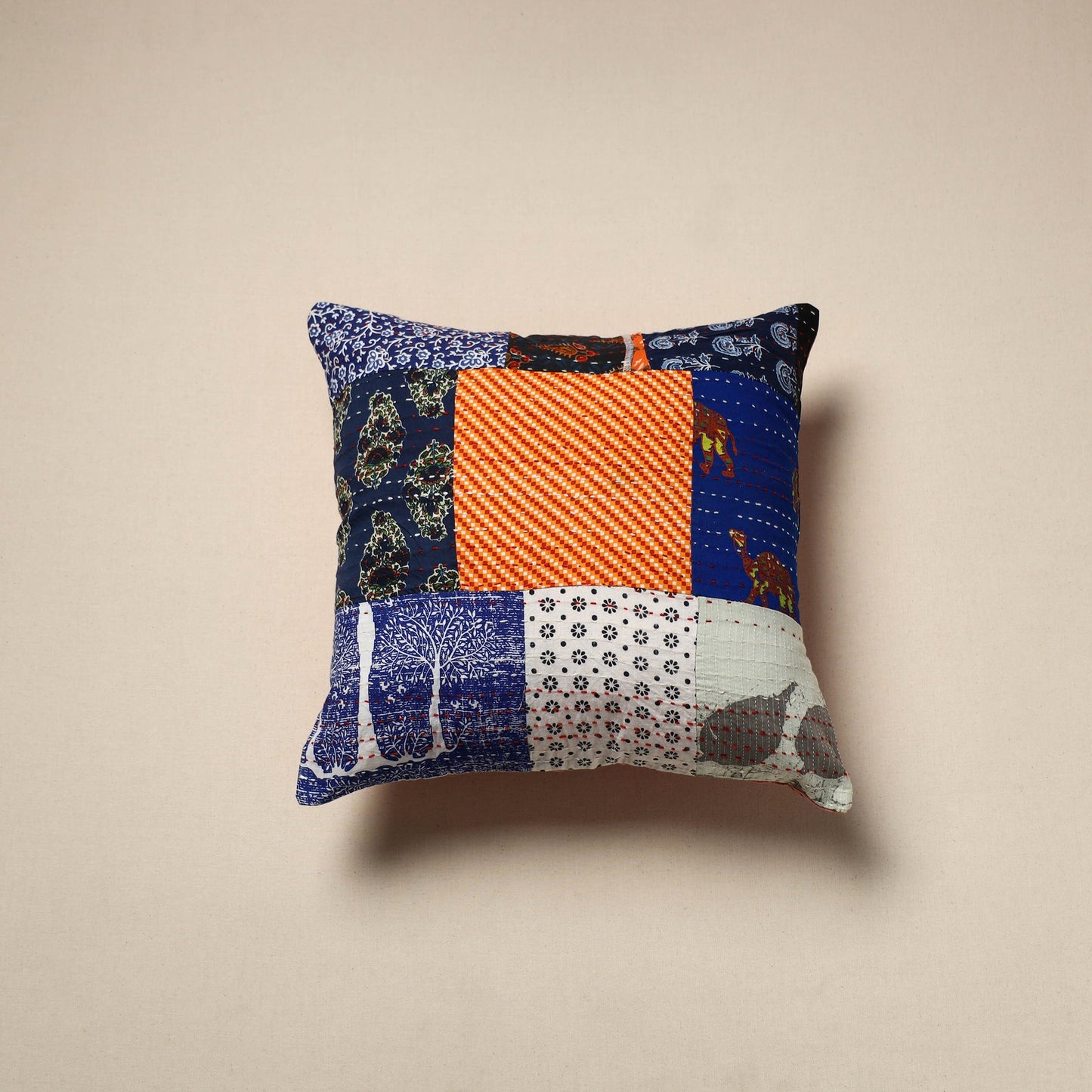 Tagai patchwork cushion cover (16 x 16 in) 02 - handcrafted