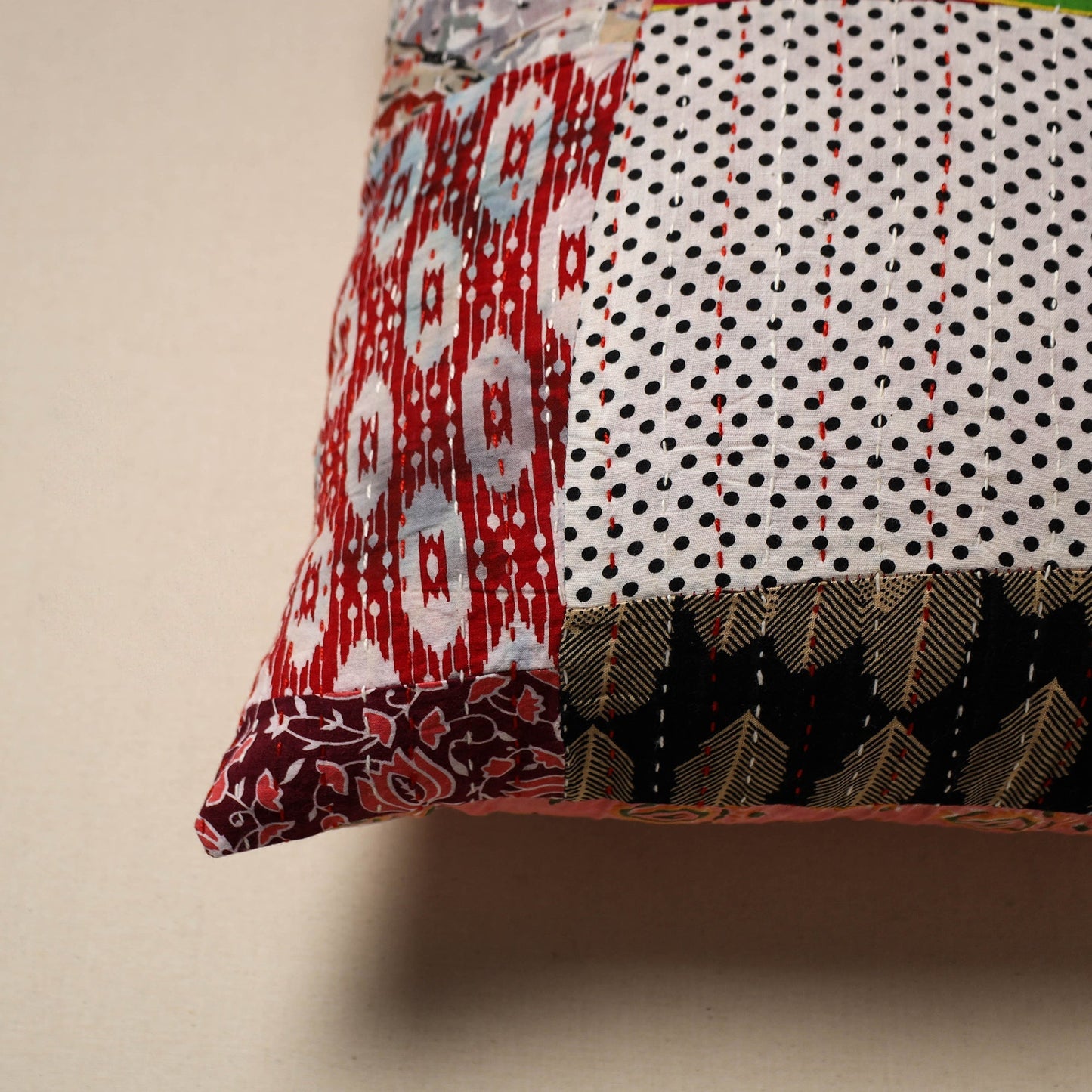 Tagai patchwork cushion cover (16 x 16 in) 05 - handcrafted