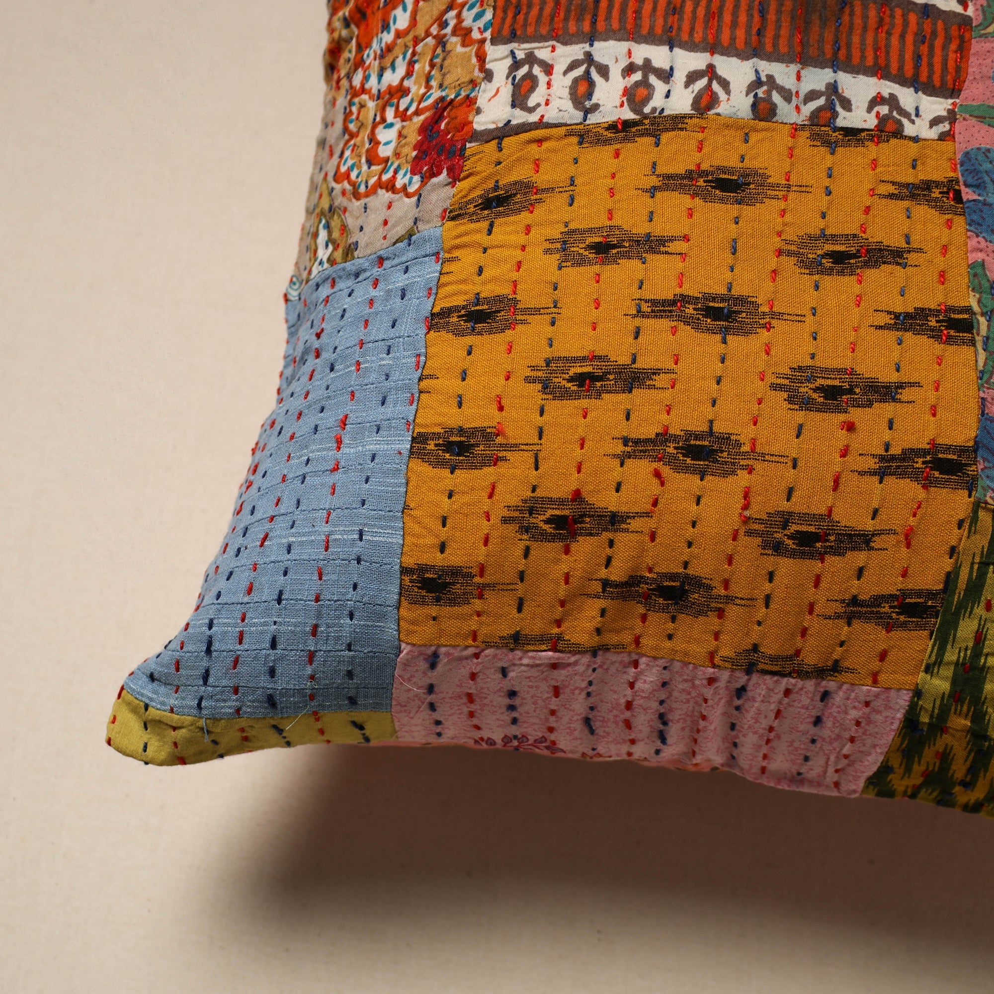 Tagai patchwork cushion cover (16 x 16 in) 06 - handcrafted