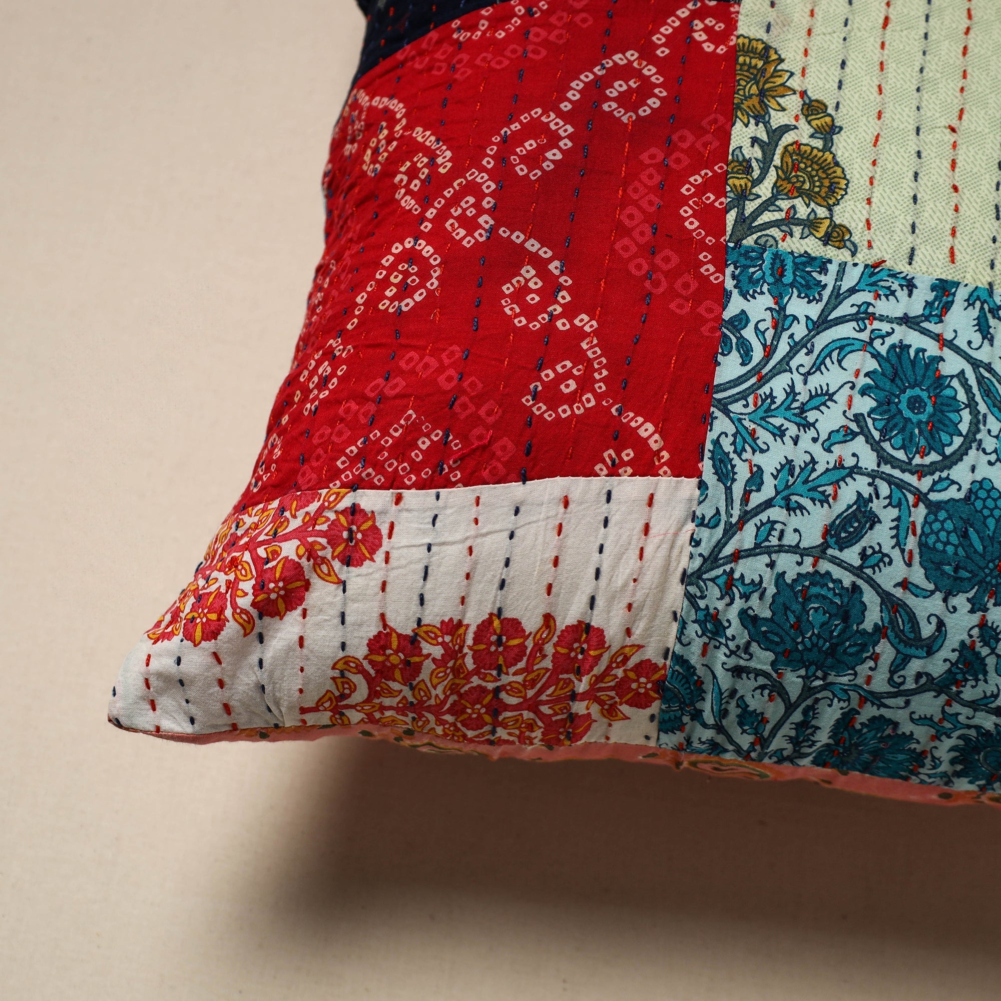 Tagai patchwork cushion cover (16 x 16 in) 07 - handcrafted