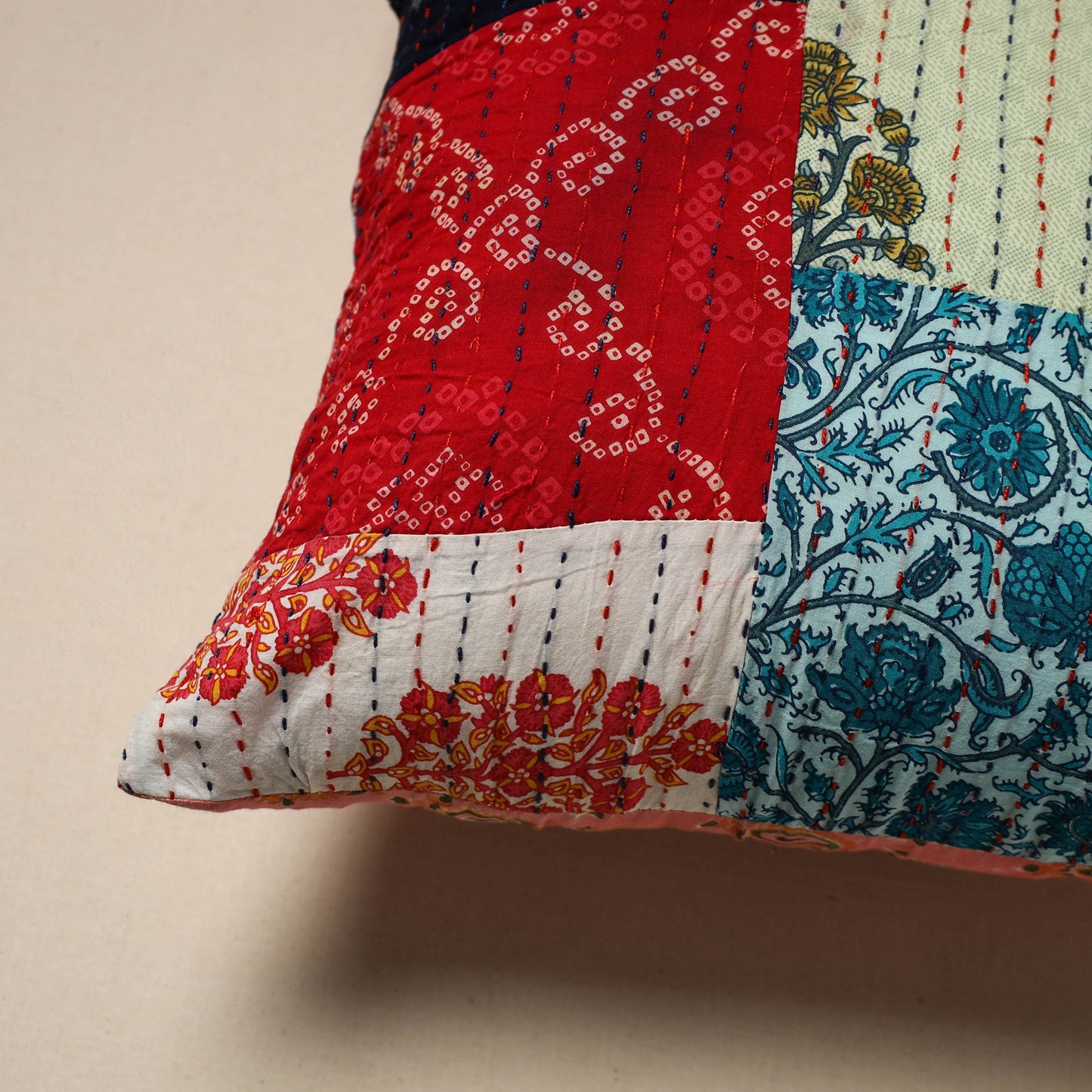 Tagai patchwork cushion cover (16 x 16 in) 07 - handcrafted