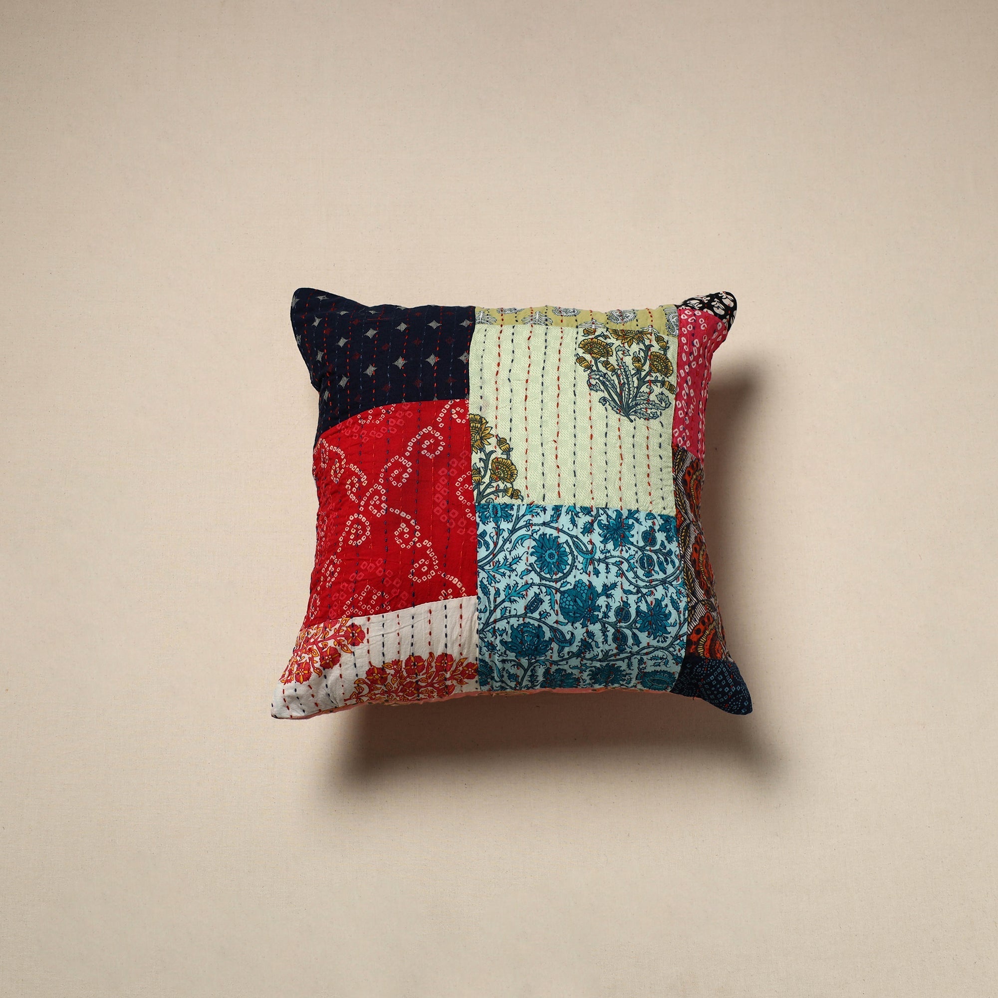 Tagai patchwork cushion cover (16 x 16 in) 07 - handcrafted