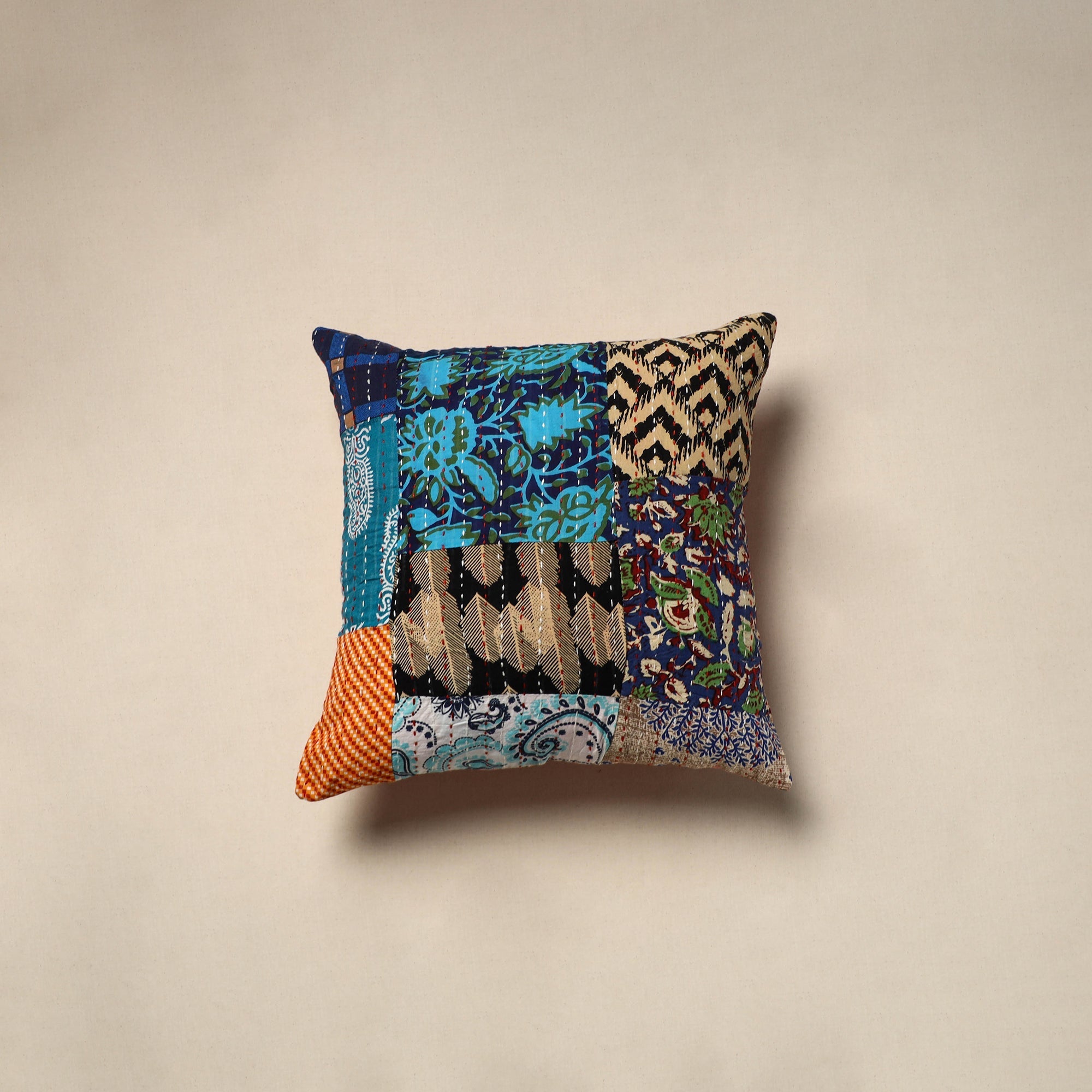 Tagai patchwork cushion cover (16 x 16 in) 103 - handcrafted
