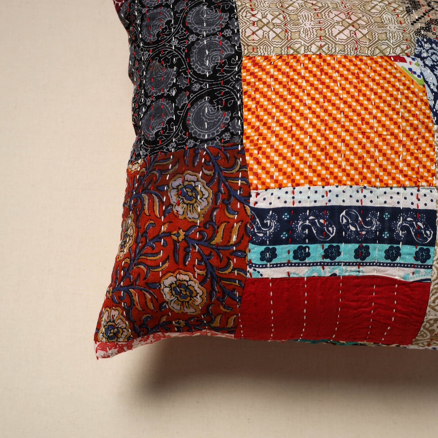 Tagai patchwork cushion cover (16 x 16 in) 106 - handcrafted