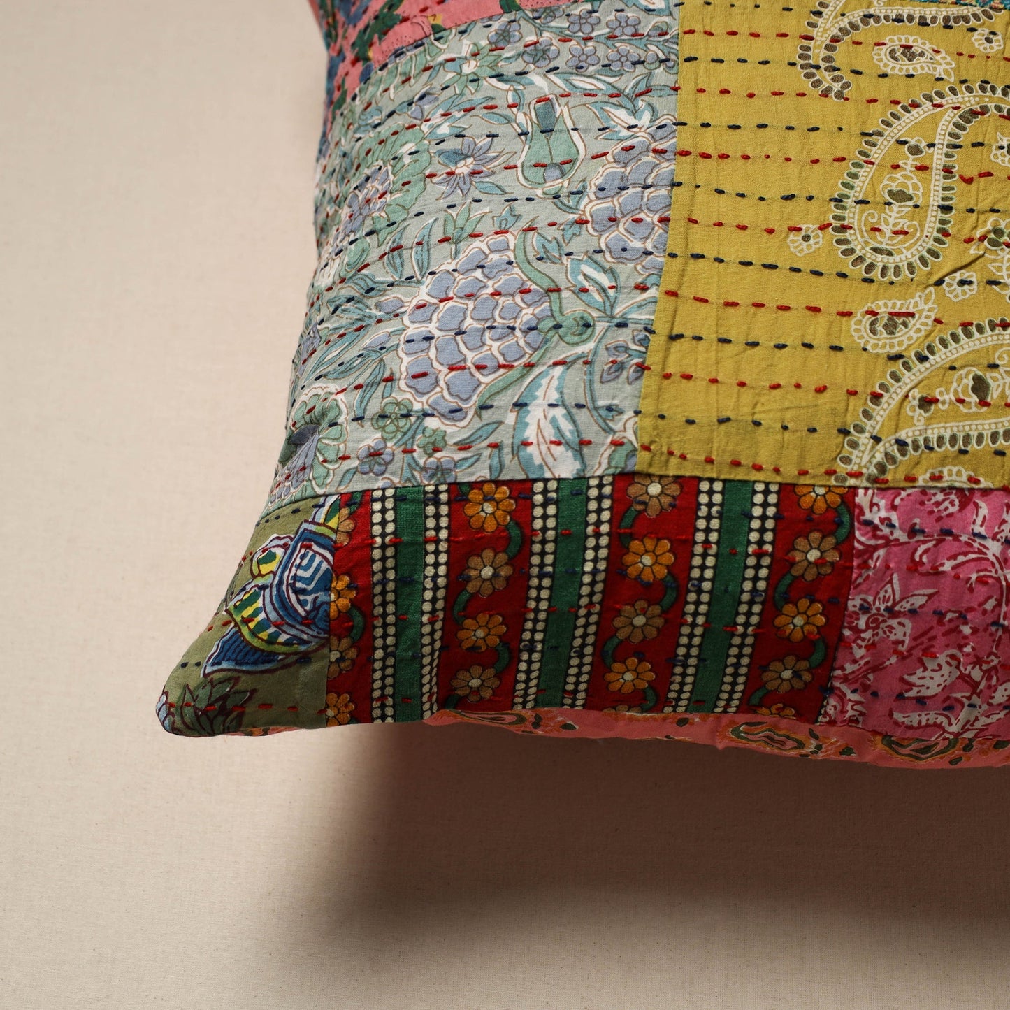 Tagai patchwork cushion cover (16 x 16 in) 15 - handcrafted