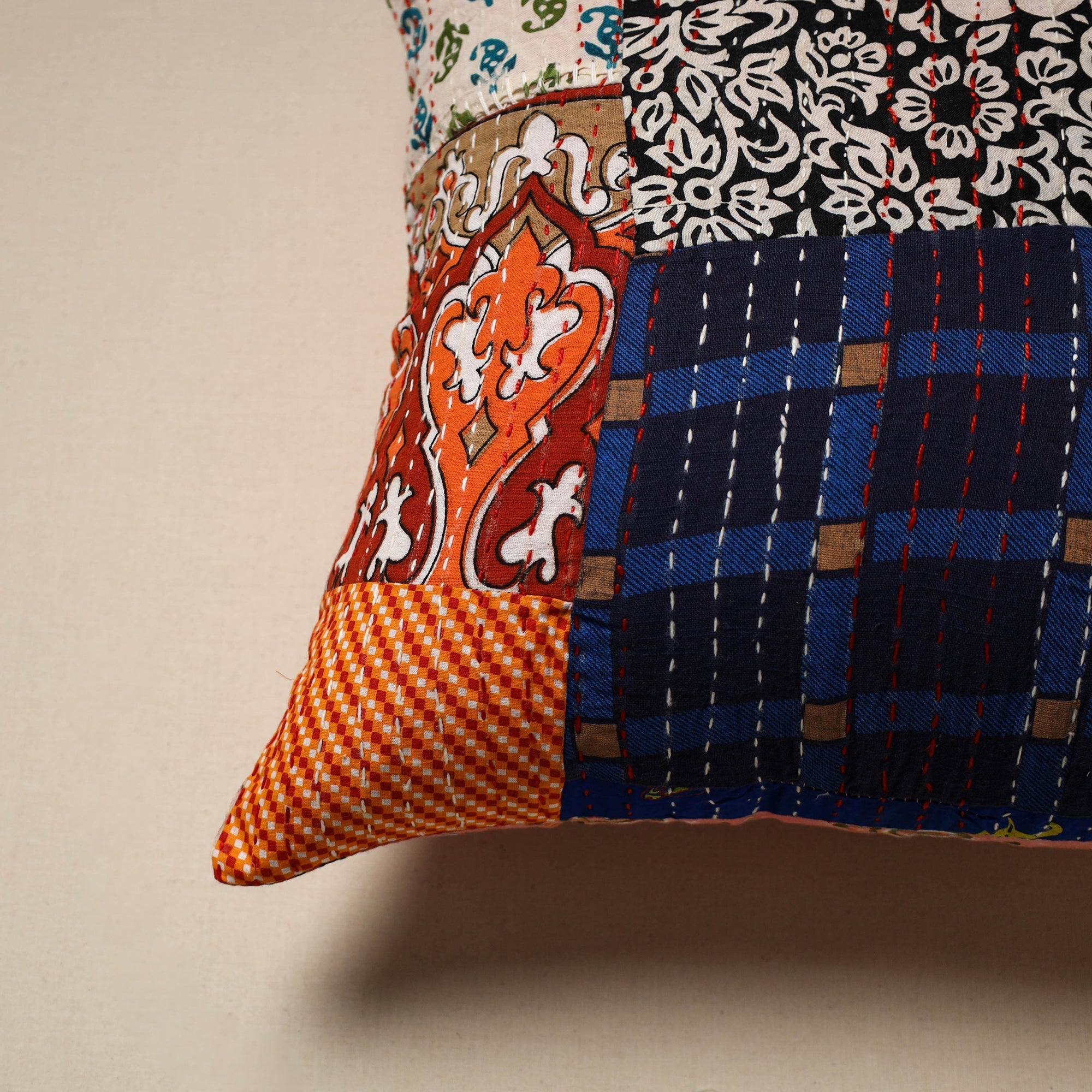 Tagai patchwork cushion cover (16 x 16 in) 17 - handcrafted