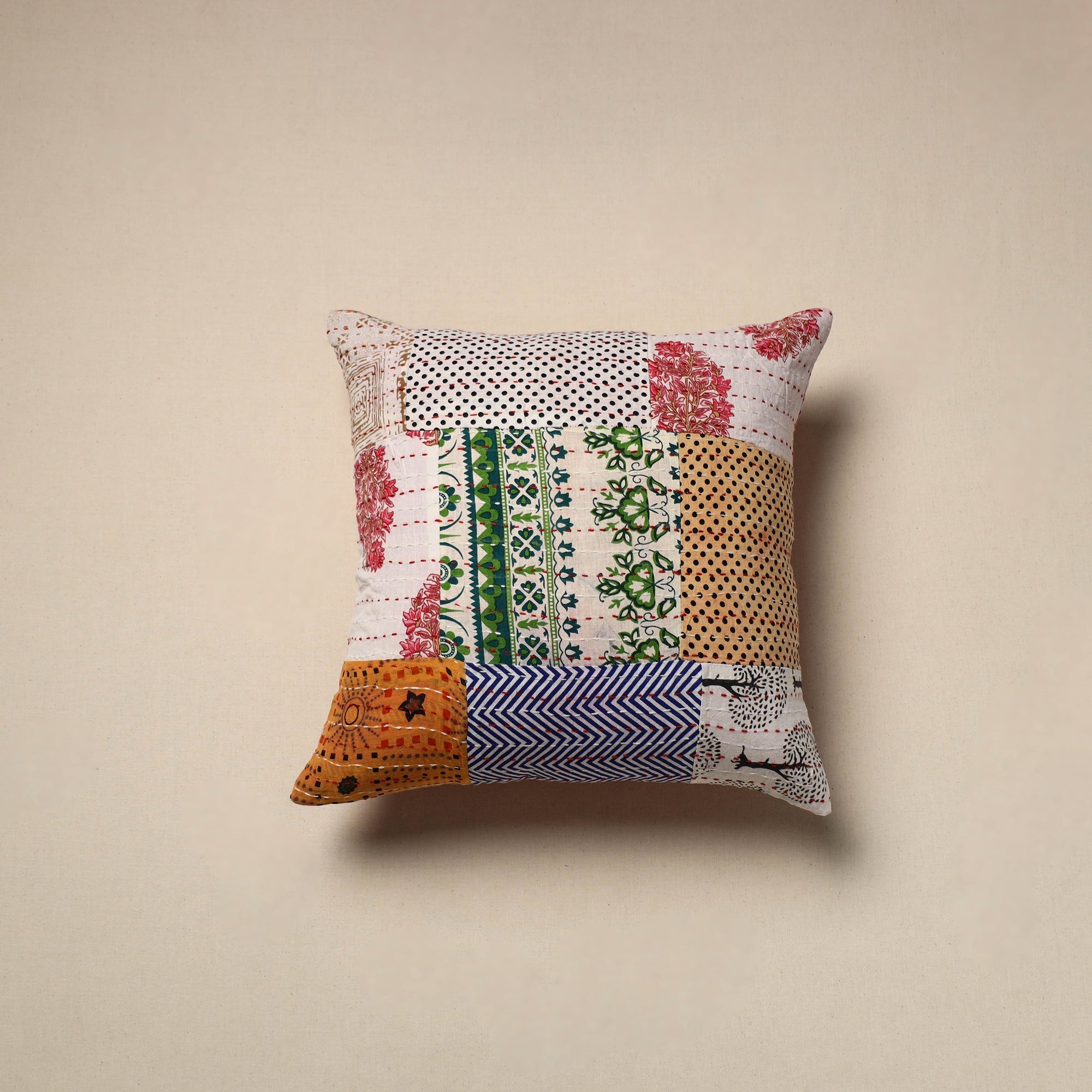 Tagai patchwork cushion cover (16 x 16 in) 19 - handcrafted