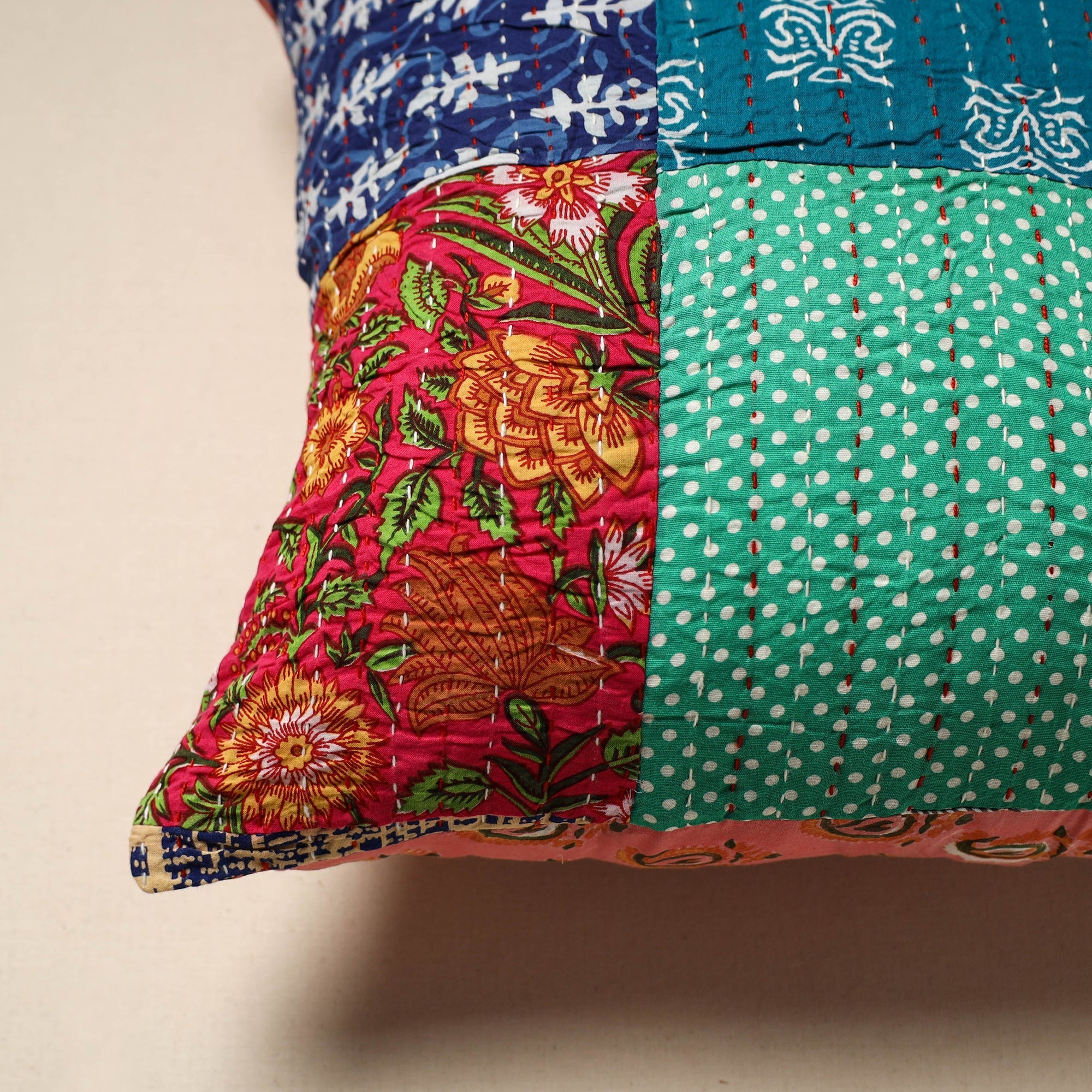 Tagai patchwork cushion cover (16 x 16 in) 21 - handcrafted