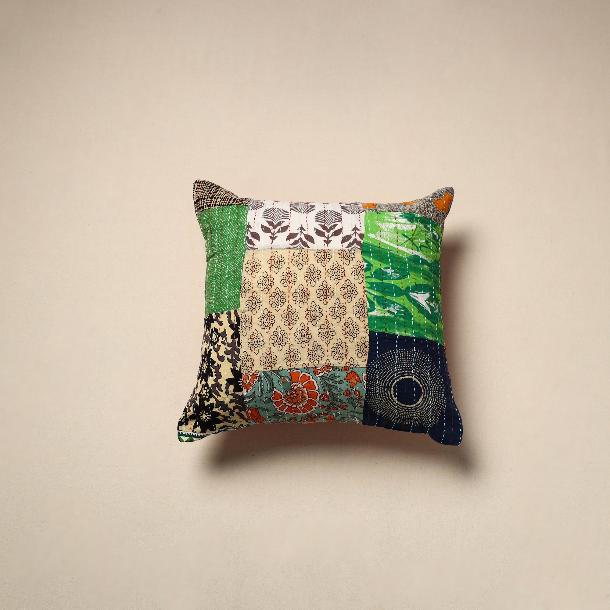 Tagai patchwork cushion cover (16 x 16 in) 25 - handcrafted
