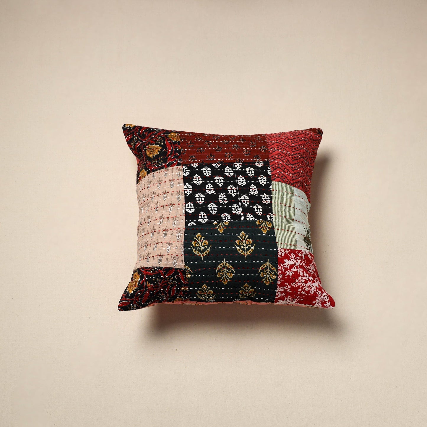 Tagai patchwork cushion cover (16 x 16 in) 27 - handcrafted