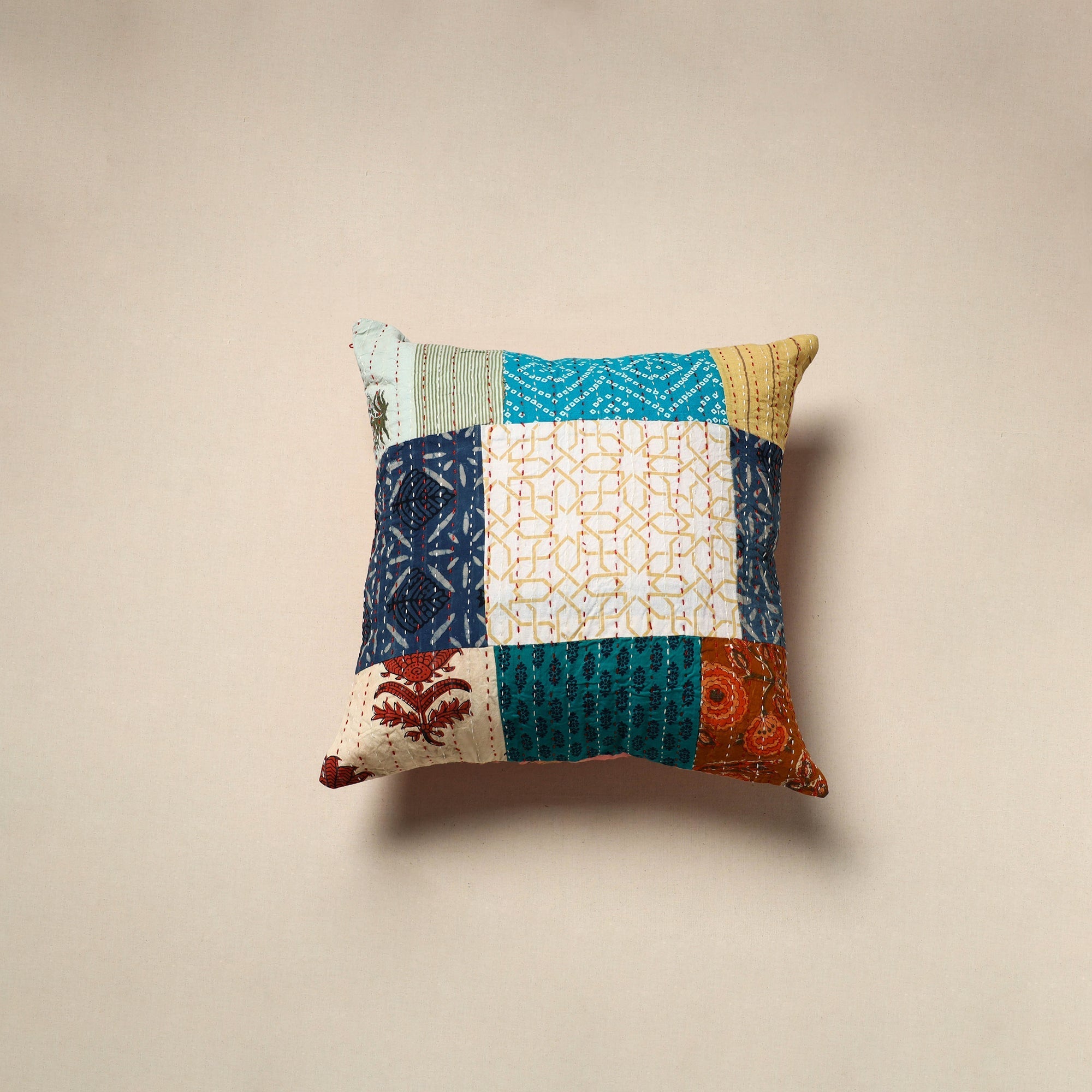 Tagai patchwork cushion cover (16 x 16 in) 28 - handcrafted