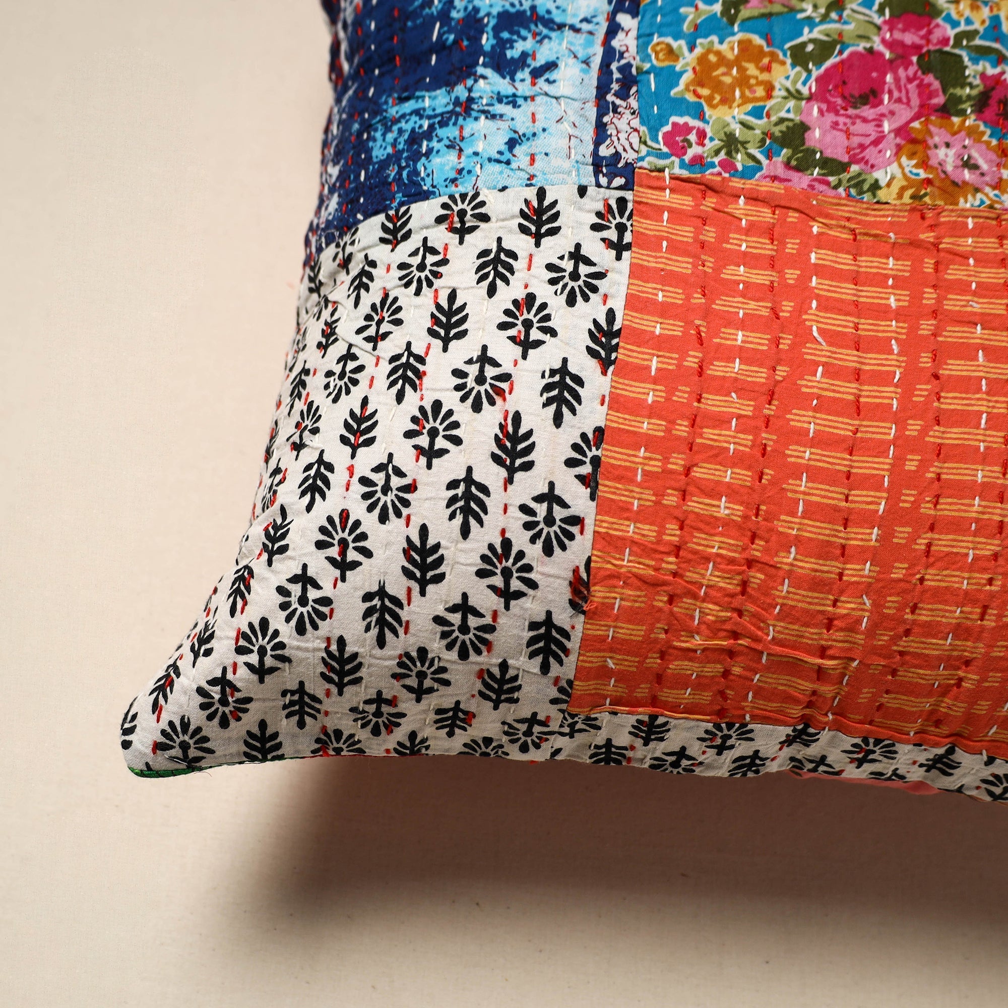 Tagai patchwork cushion cover (16 x 16 in) 31 - handcrafted