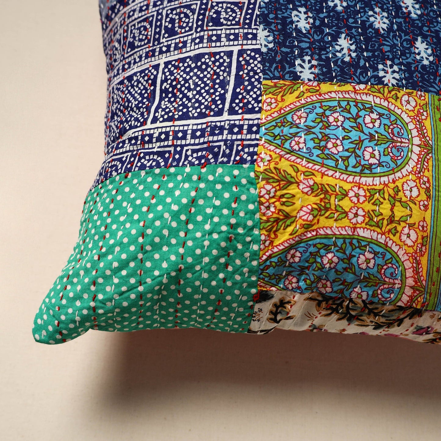 Tagai patchwork cushion cover (16 x 16 in) 36 - handcrafted