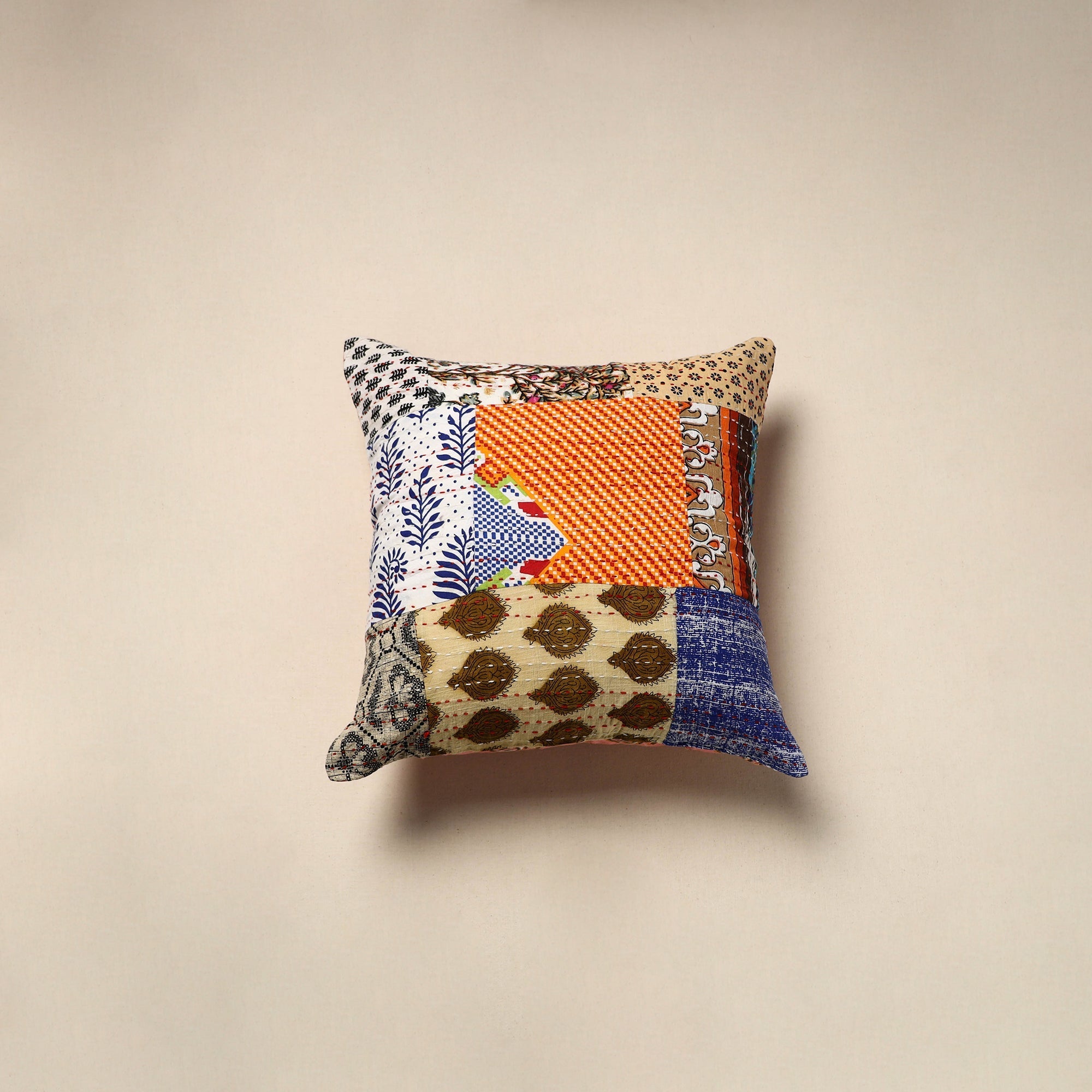 Tagai patchwork cushion cover (16 x 16 in) 39 - handcrafted