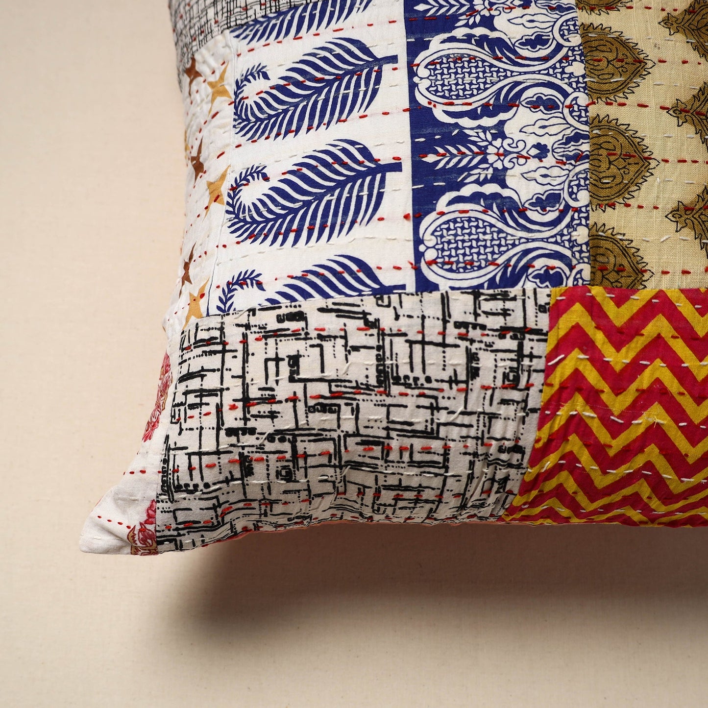 Tagai patchwork cushion cover (16 x 16 in) 60 - handcrafted