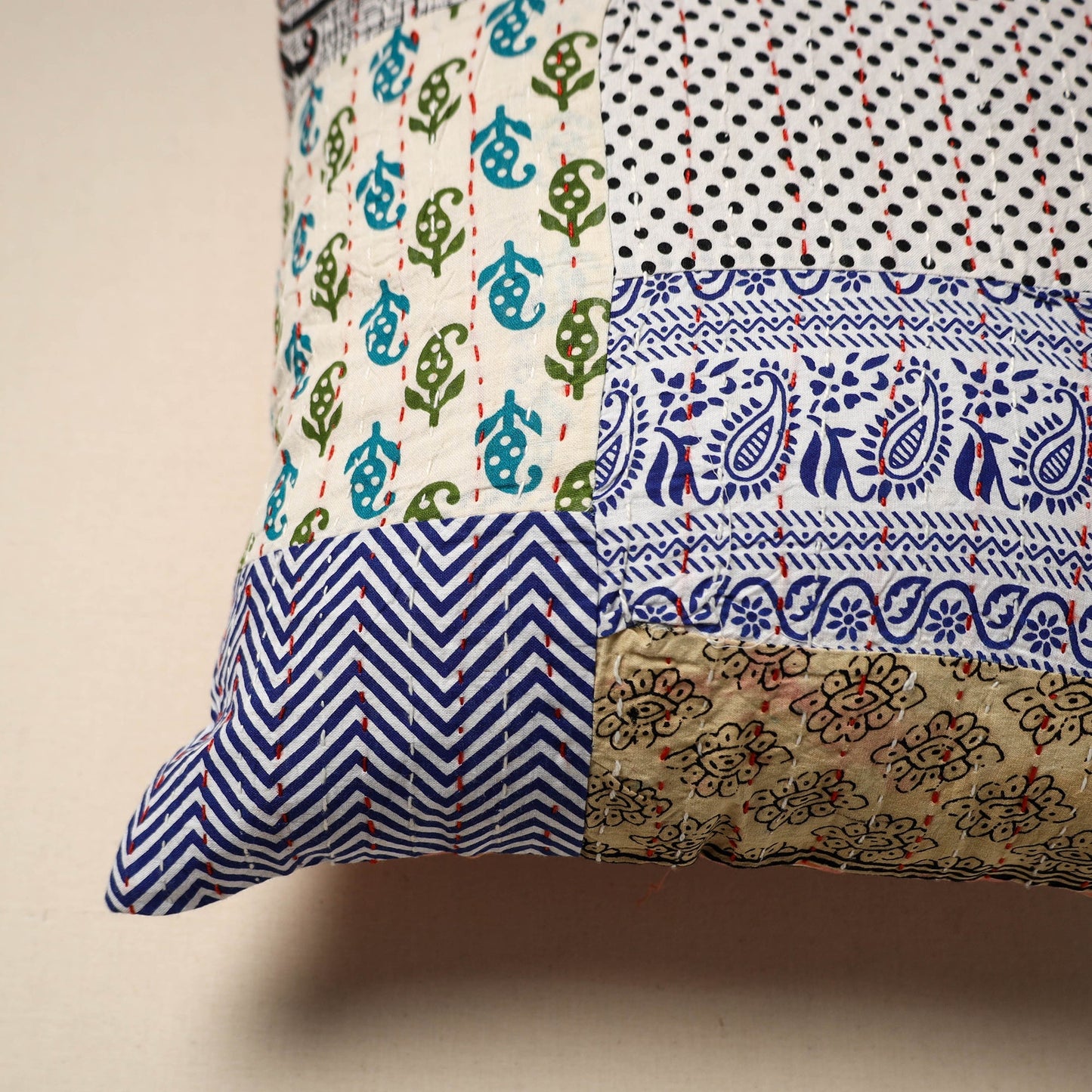 Tagai patchwork cushion cover (16 x 16 in) 63 - handcrafted