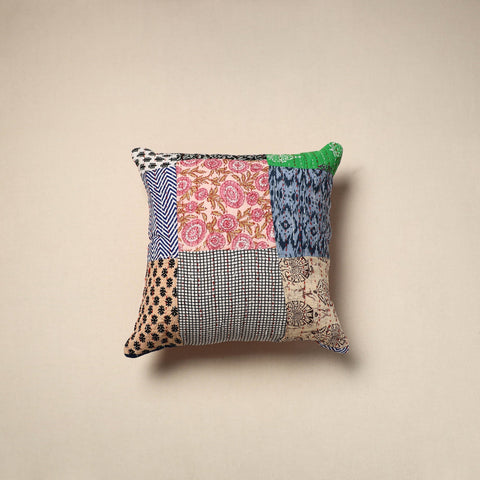 Tagai patchwork cushion cover (16 x 16 in) 64 - handcrafted