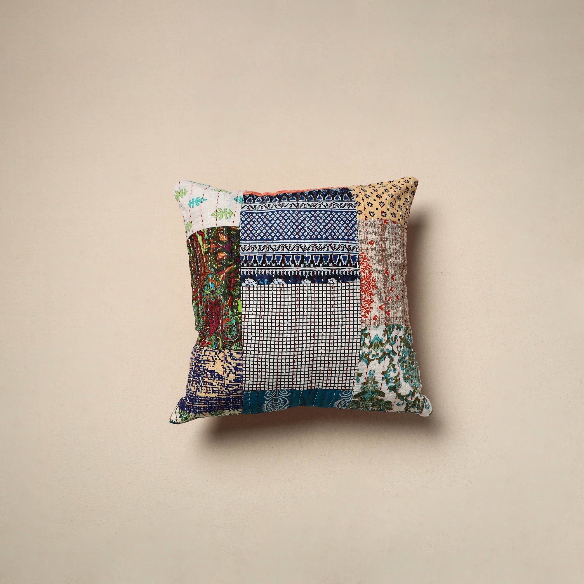 Tagai patchwork cushion cover (16 x 16 in) 88 - handcrafted