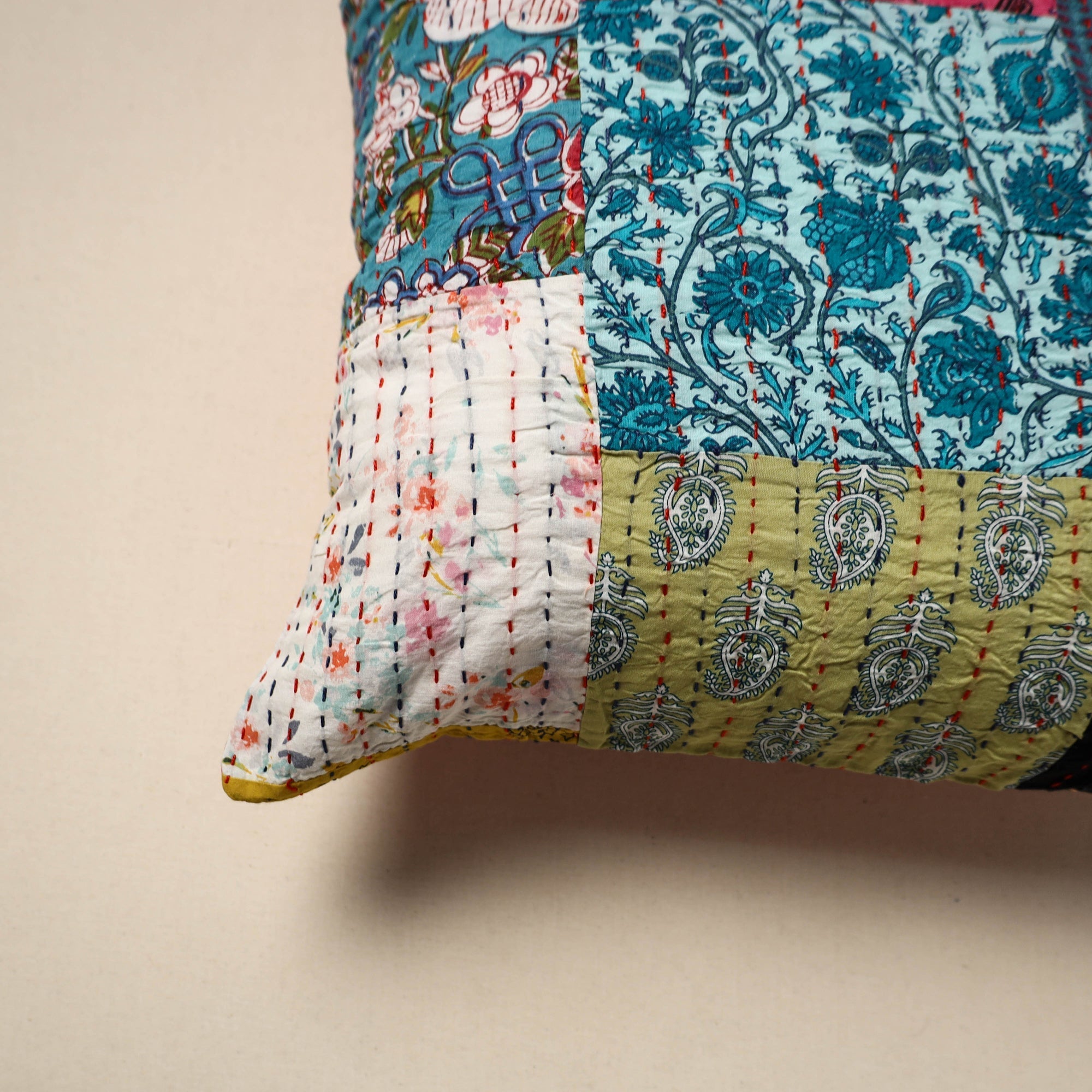 Tagai patchwork cushion cover (16 x 16 in) 93 - handcrafted