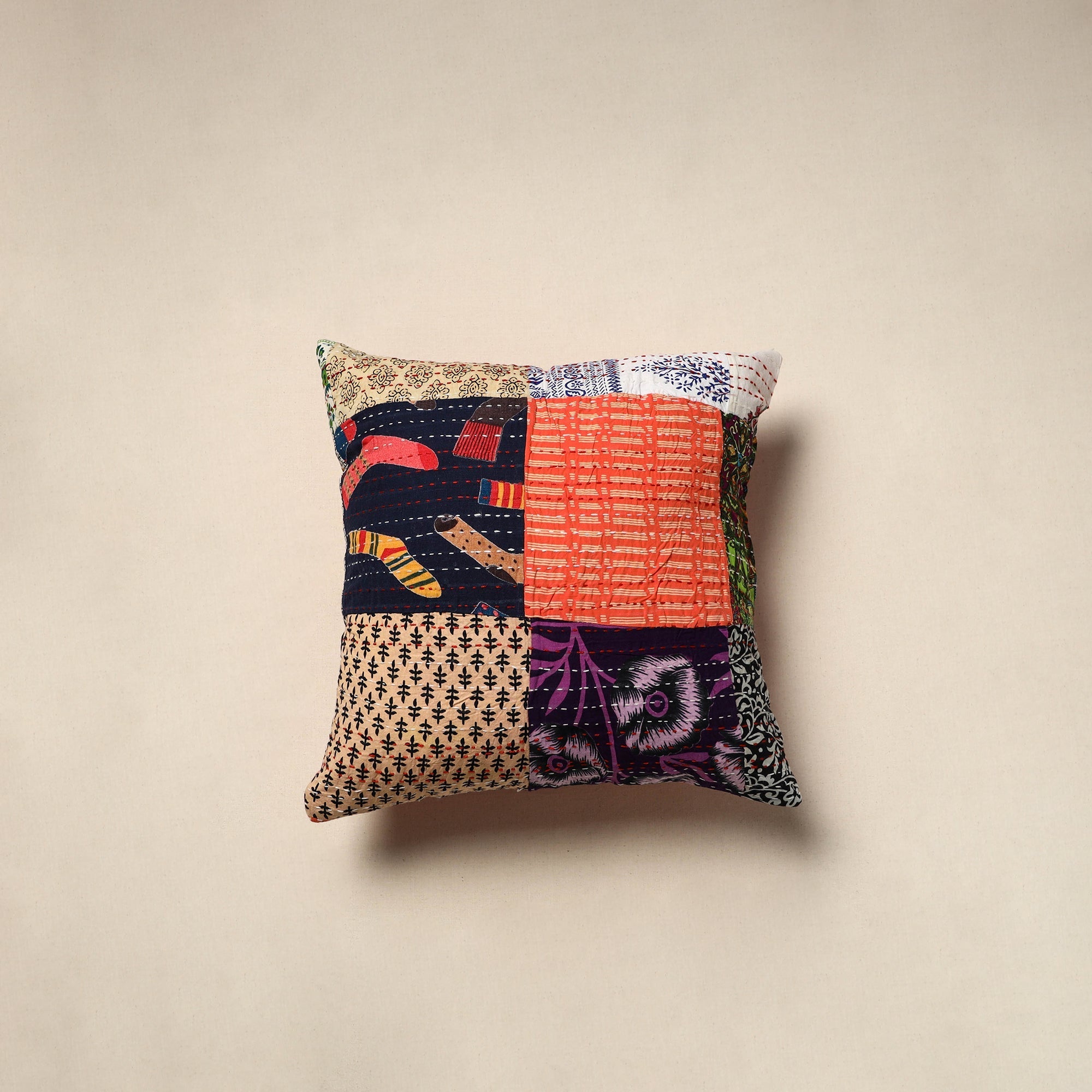 Tagai patchwork cushion cover (16 x 16 in) 97 - handcrafted