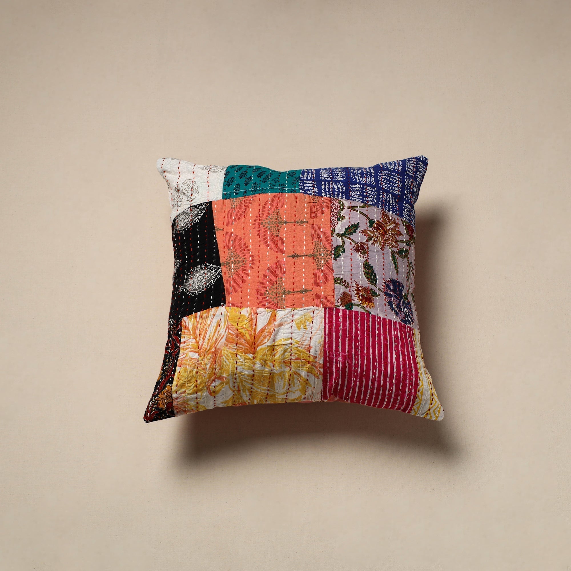 Tagai patchwork cushion cover (16 x 16 in) - handcrafted