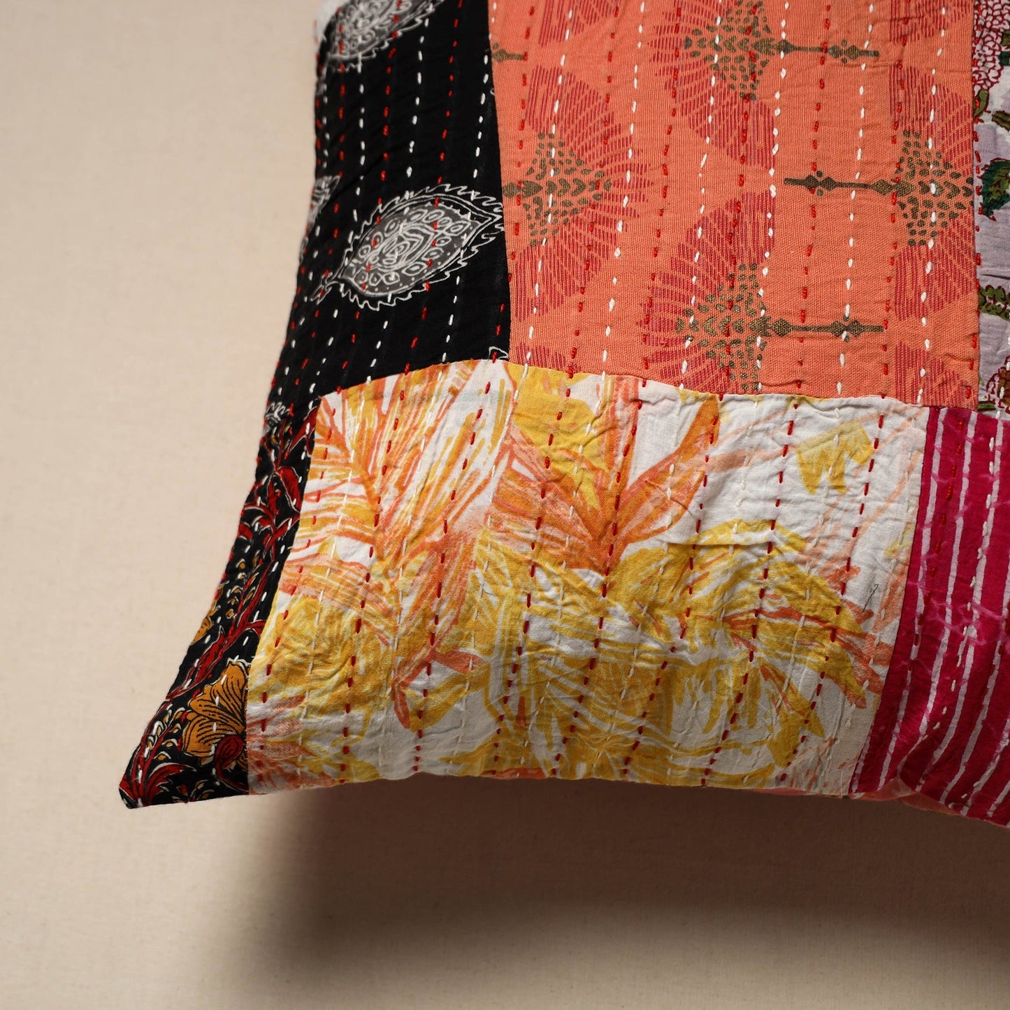 Tagai patchwork cushion cover (16 x 16 in) - handcrafted