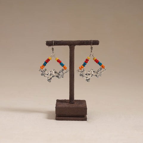 Multicolor - tanvi wooden beads earrings with german silver
