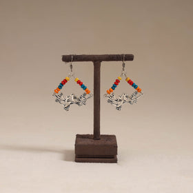 Multicolor - tanvi wooden beads earrings with german silver