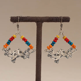 Multicolor - tanvi wooden beads earrings with german silver