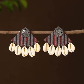 Multicolor - taslima fabart shell work earrings